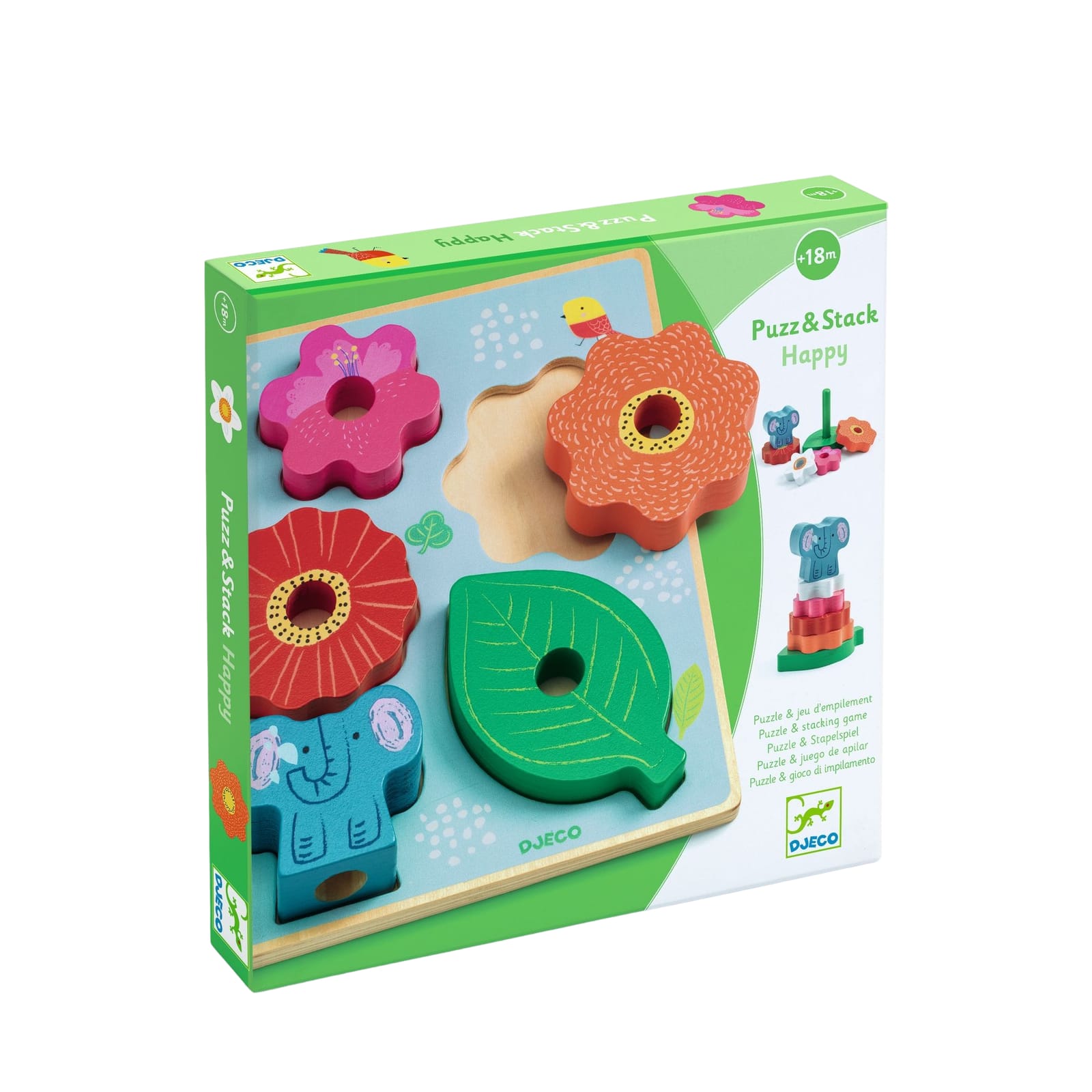 Wooden Puzzle Board - Flower Stack
