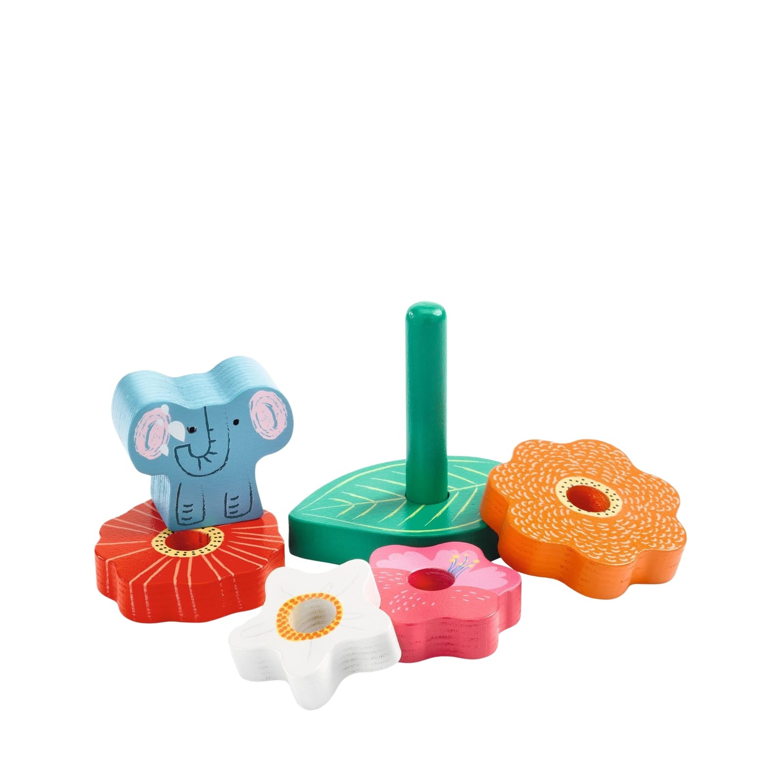 Wooden Puzzle Board - Flower Stack