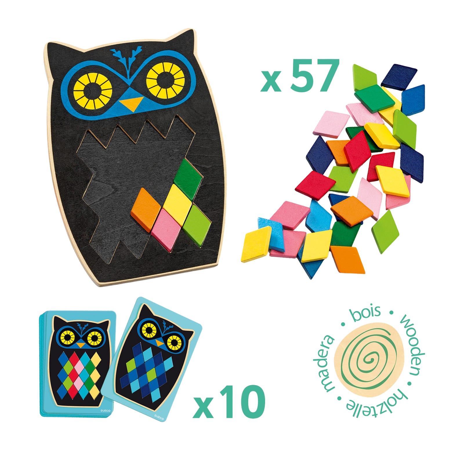 Coloured Mosaic Owl Game