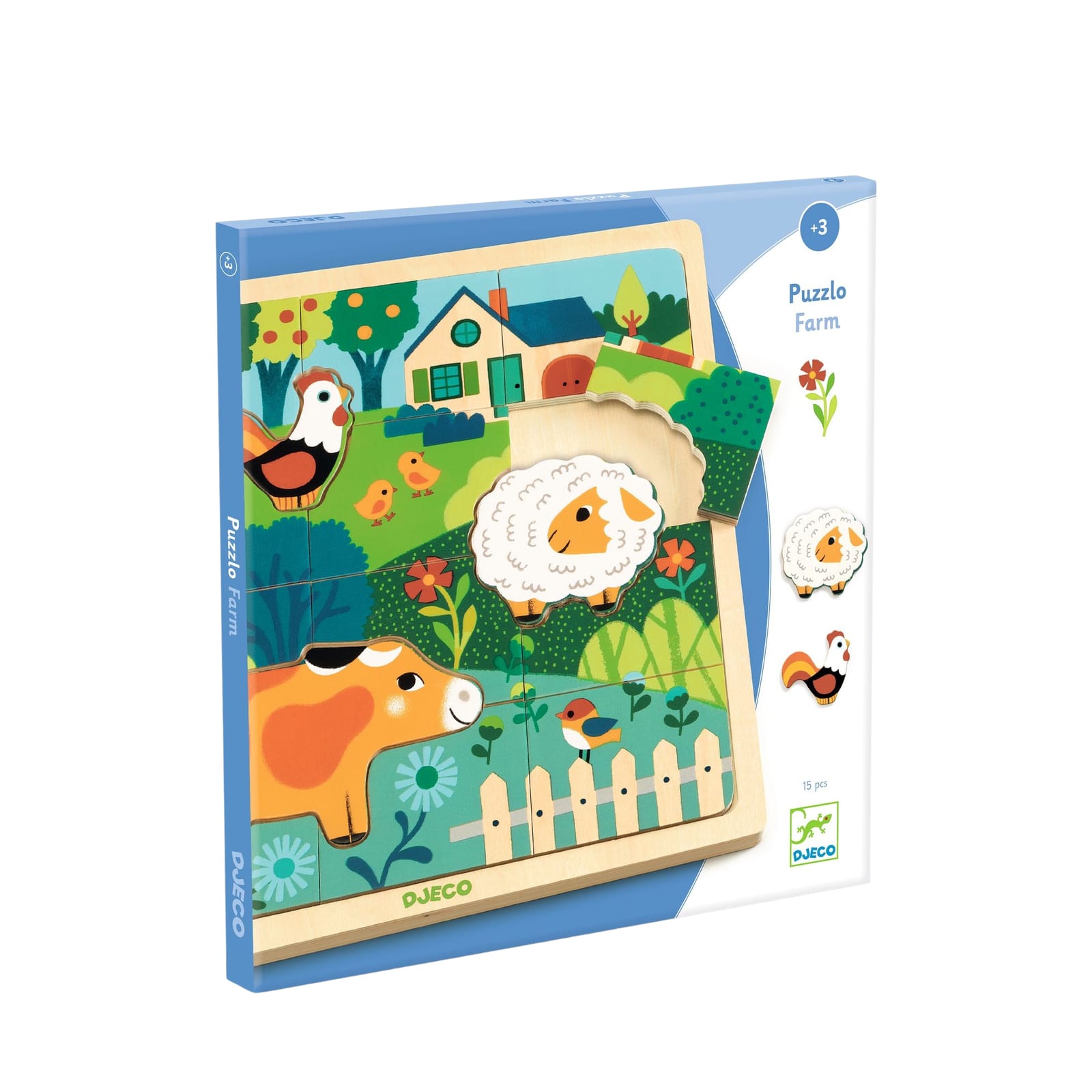 Wooden 12 Piece Puzzle Board - Jungle