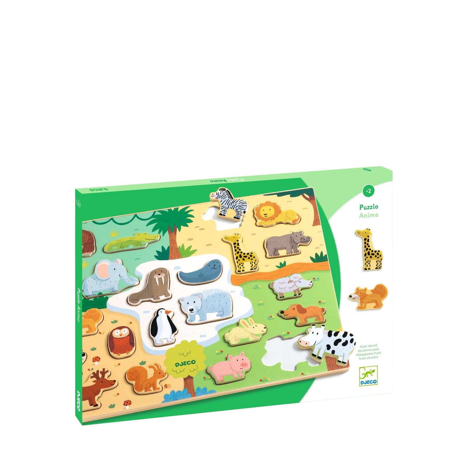 Wooden 22 Piece Puzzle Board - Jungle Animals
