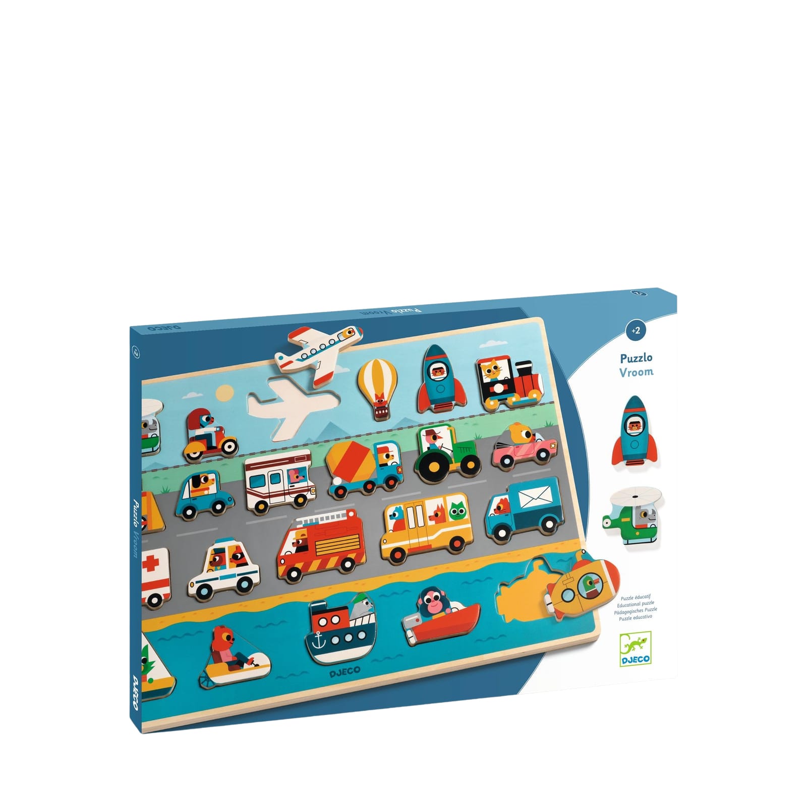 Wooden 22 Piece Puzzle Board - Transport