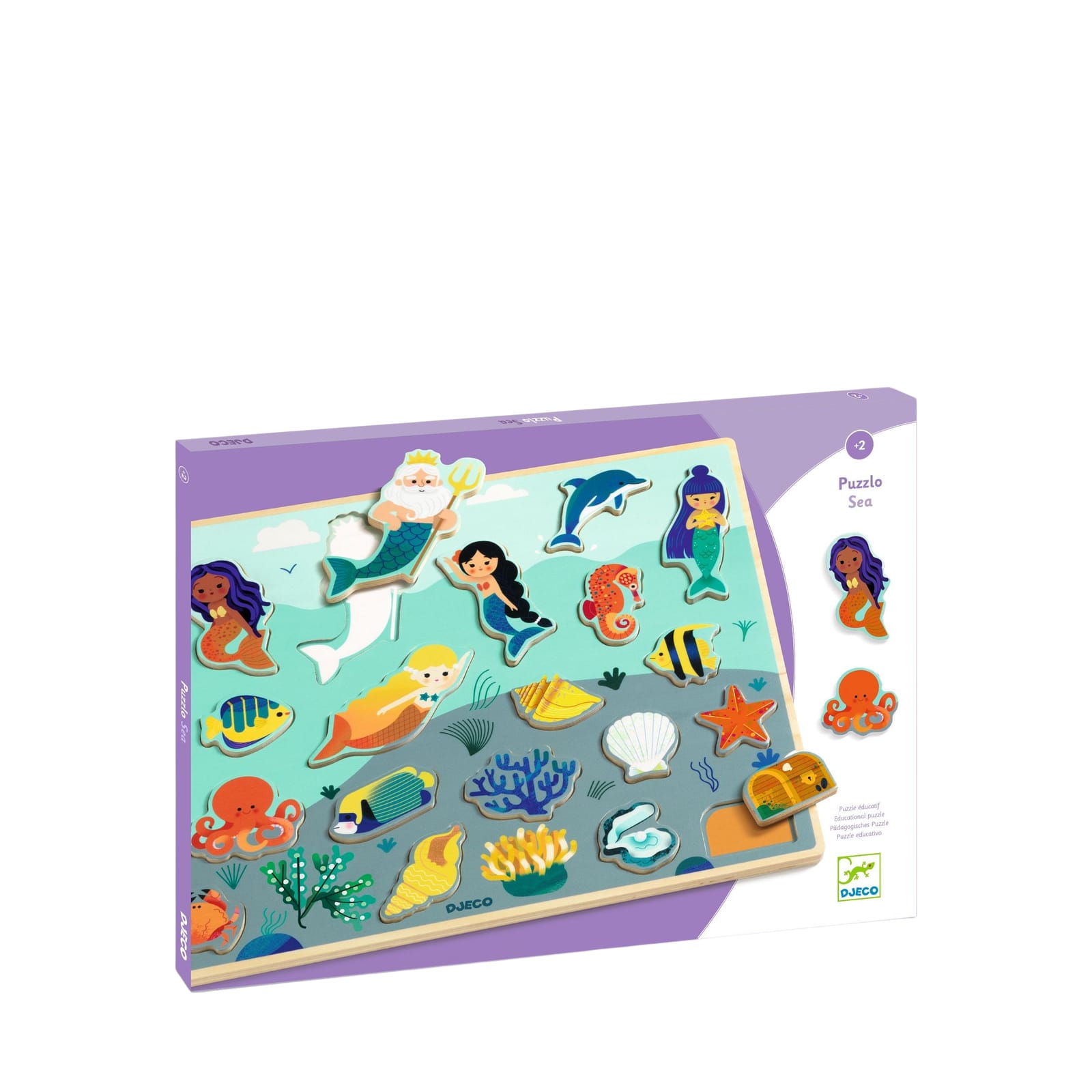Wooden 22 Piece Puzzle Board - Under The Sea