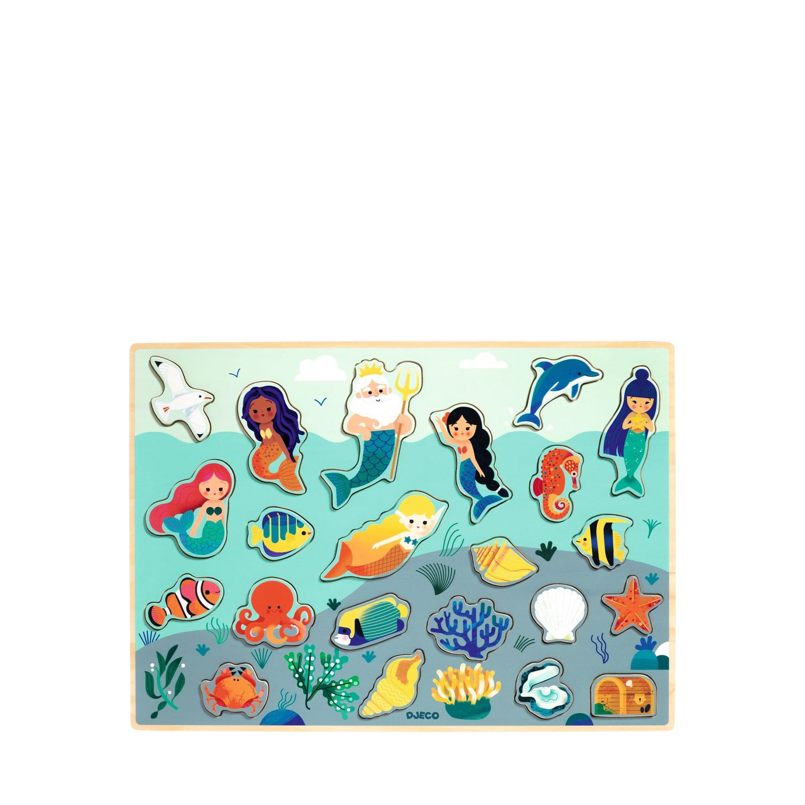 Wooden 22 Piece Puzzle Board - Under The Sea