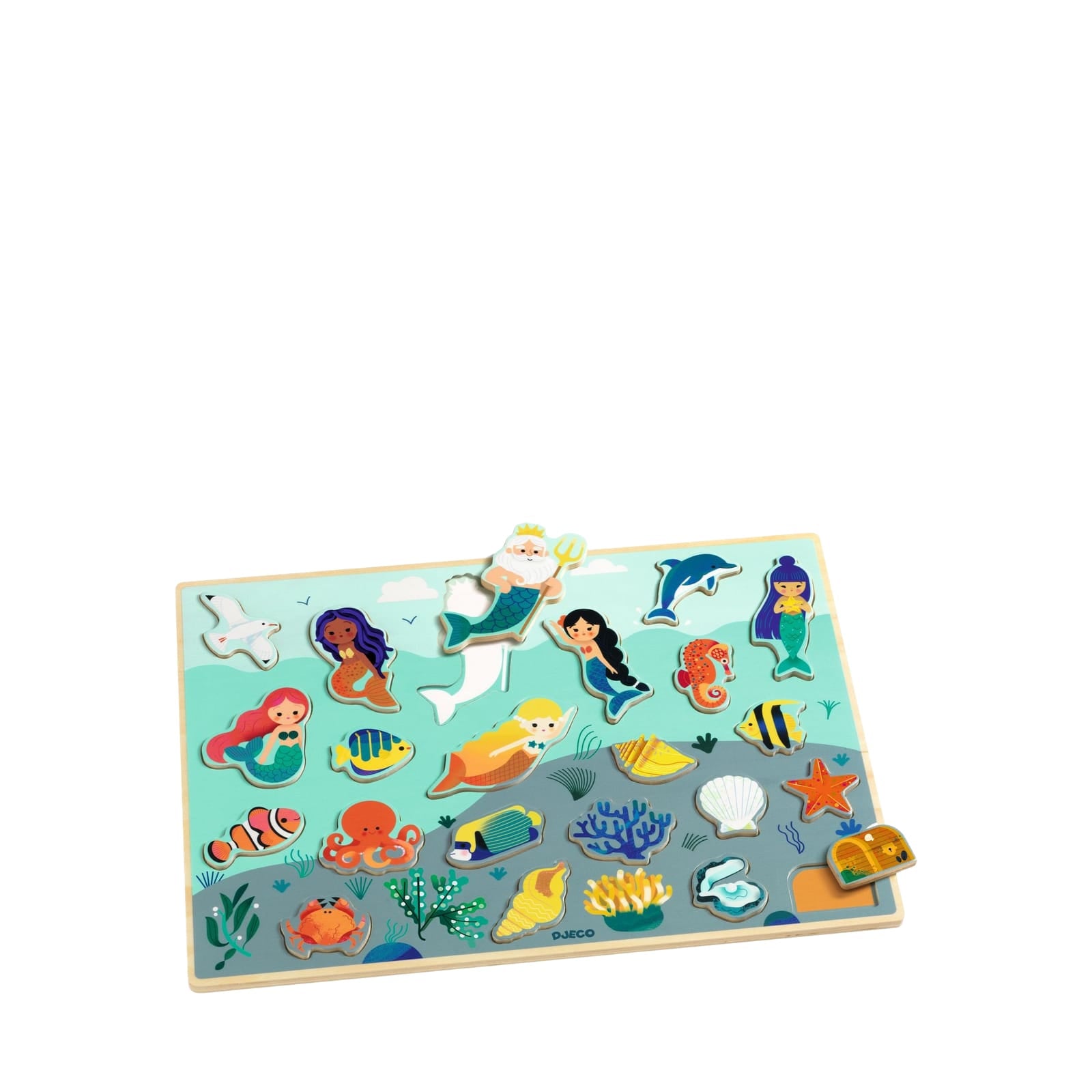 Wooden 22 Piece Puzzle Board - Under The Sea