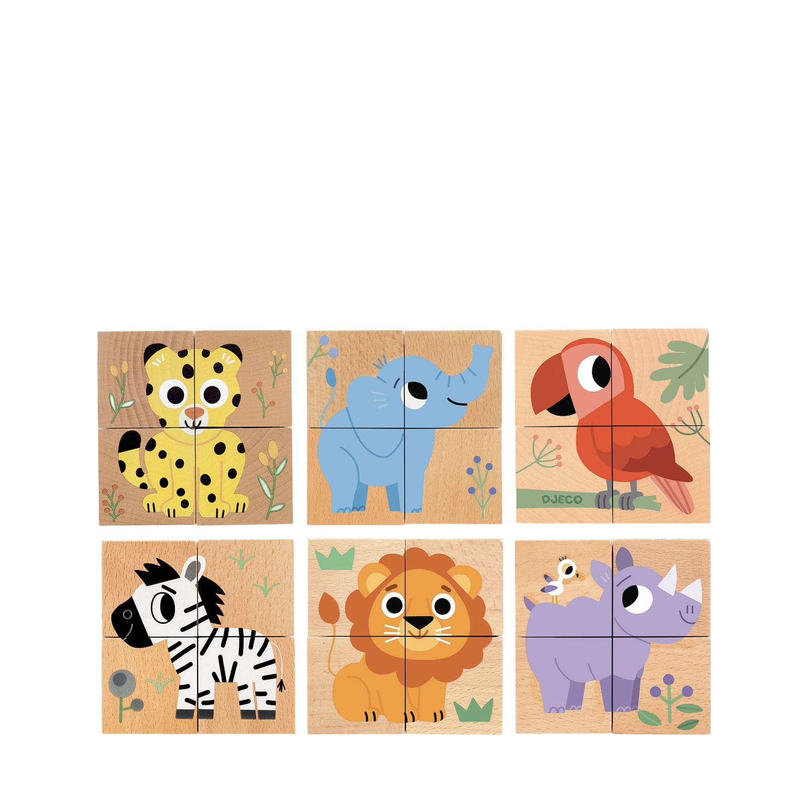 Wooden Blocks Puzzle - Wild Animals