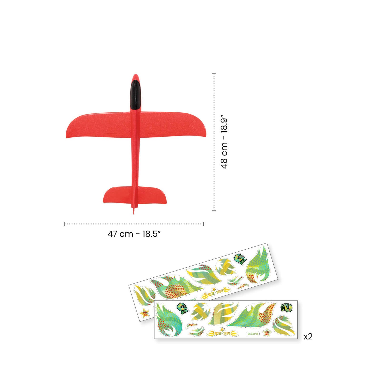 Large Foam Plane - Fire Decals