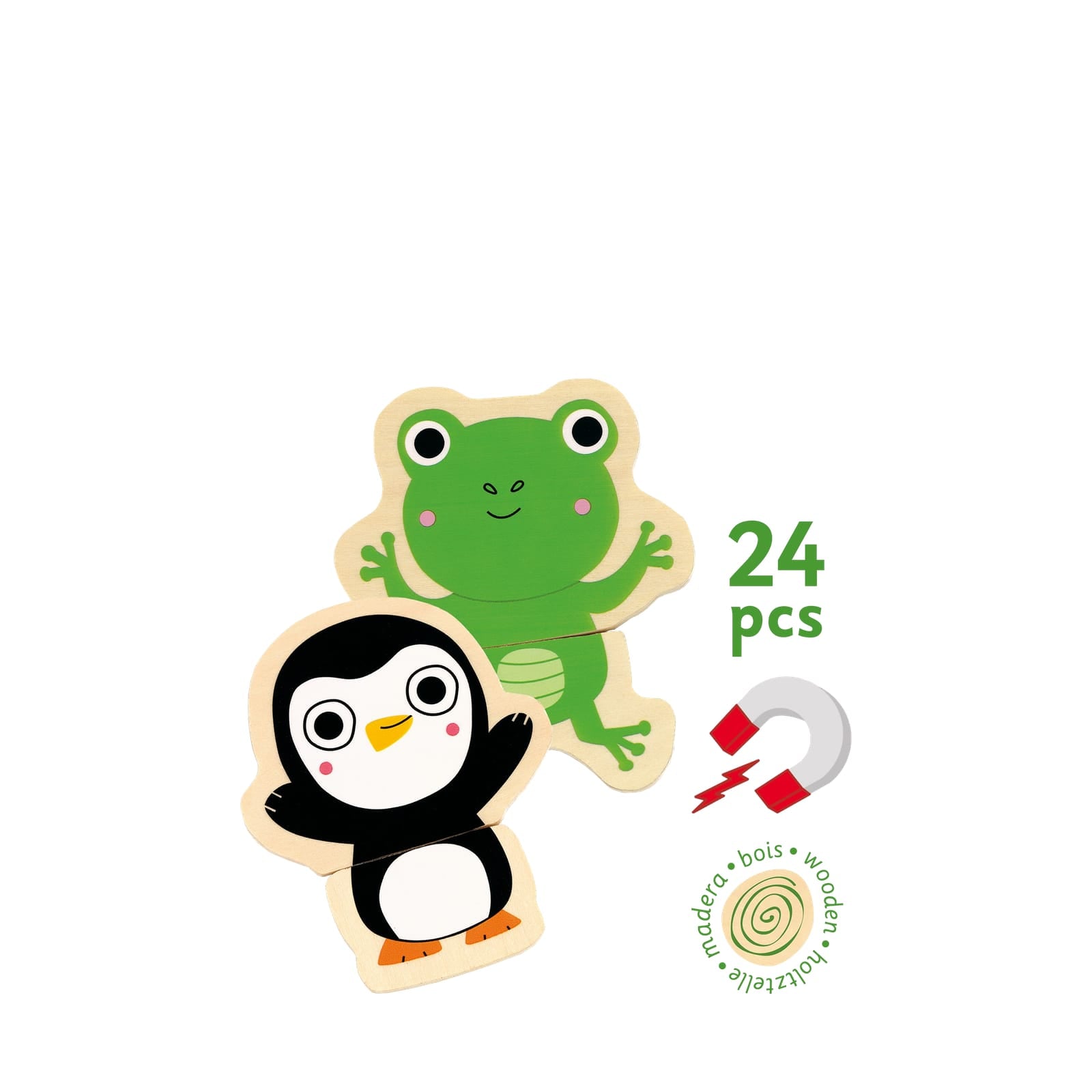 24 Magnetic Pieces - Jungle Babies