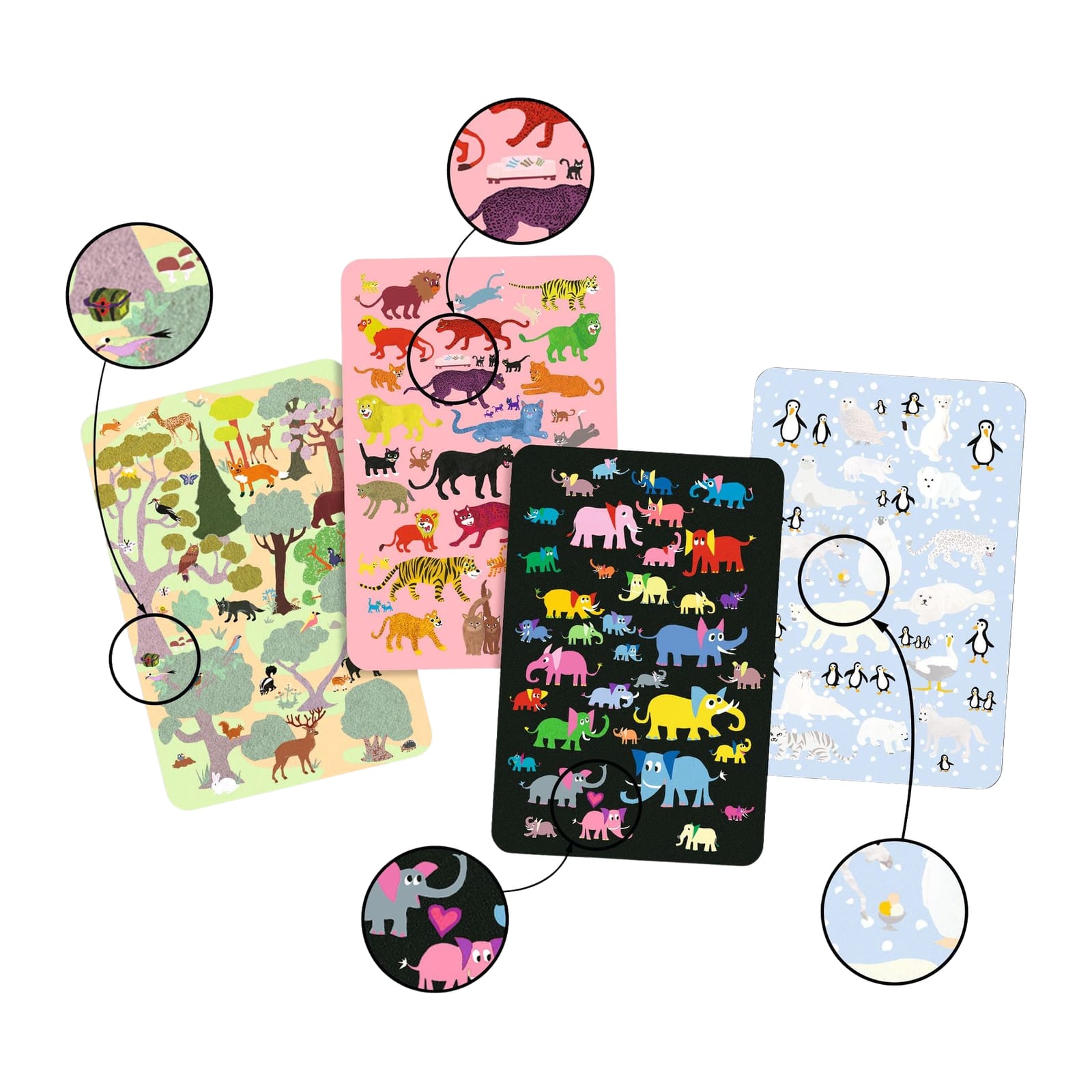 Card Game Find The Odd One Out - Animals