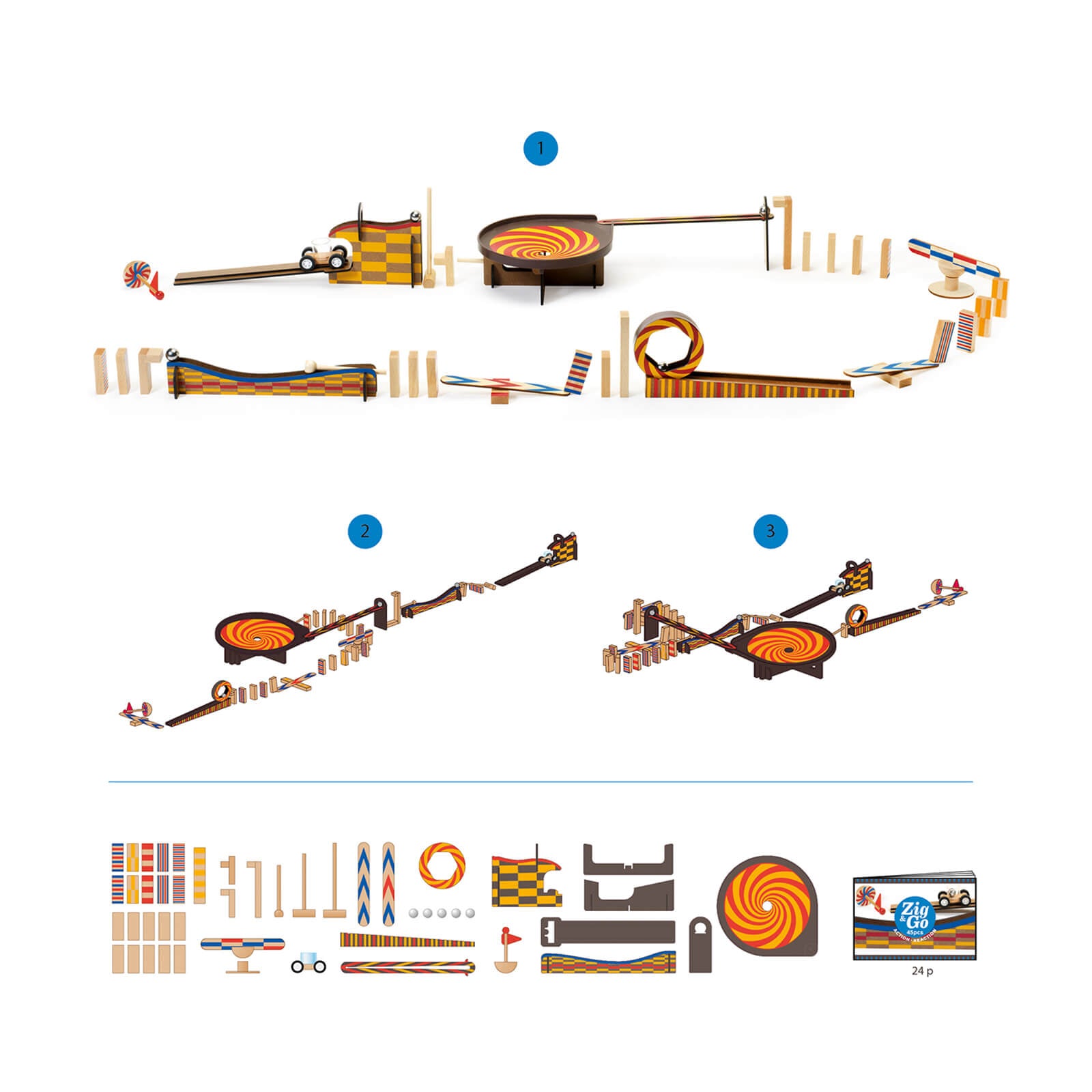 Zig and Go Construction Game - Wroom 45 Pieces