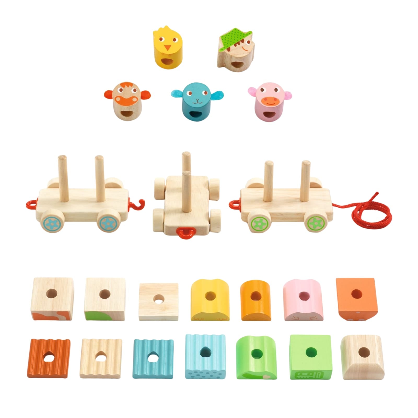 Pull Along Stacking Train - Farmer and Animals