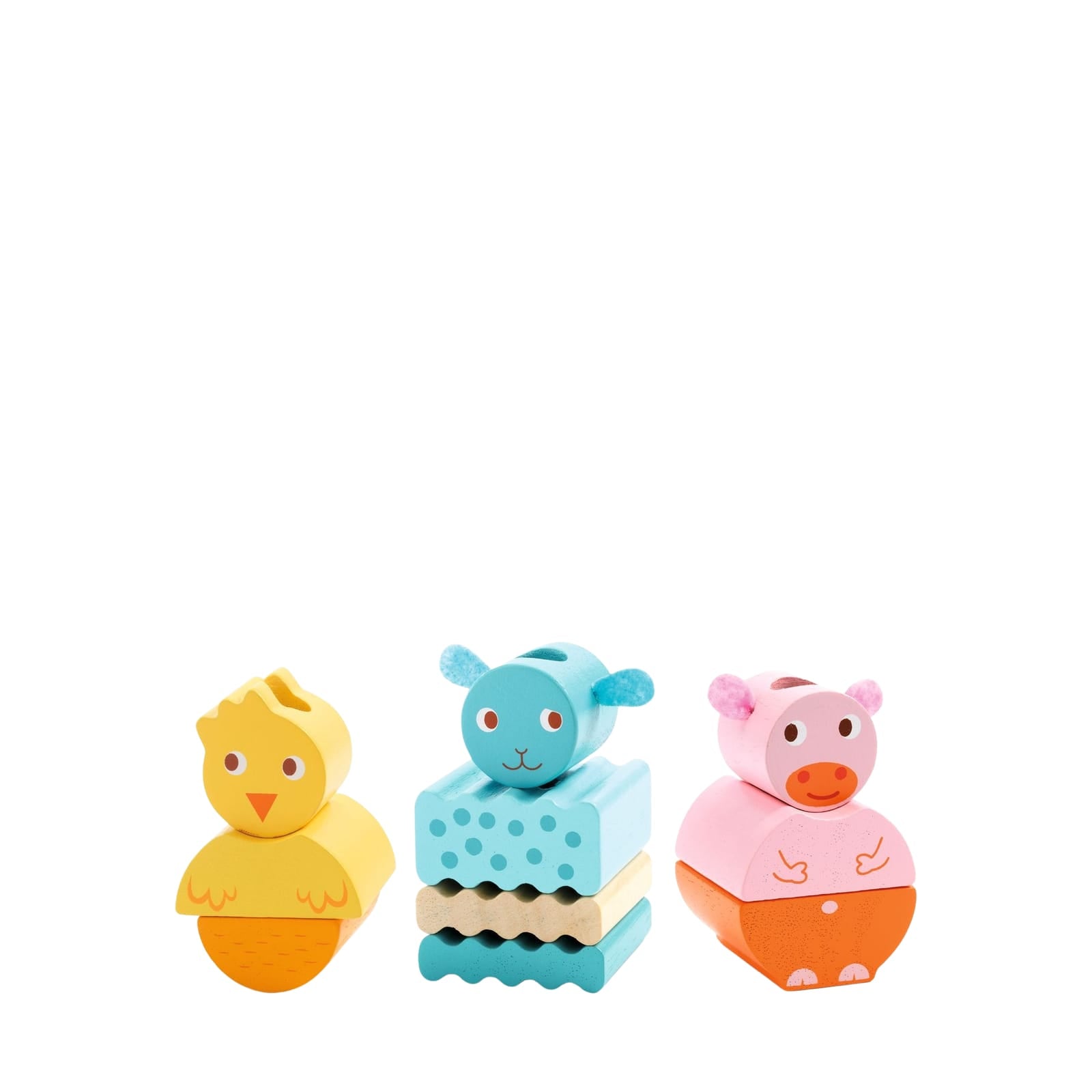 Pull Along Stacking Train - Farmer and Animals