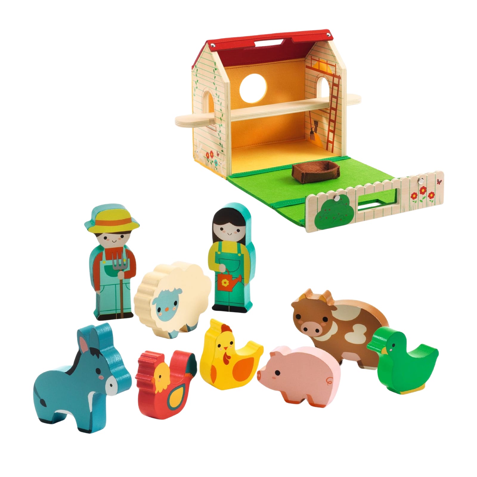Wooden Play Farm House Box