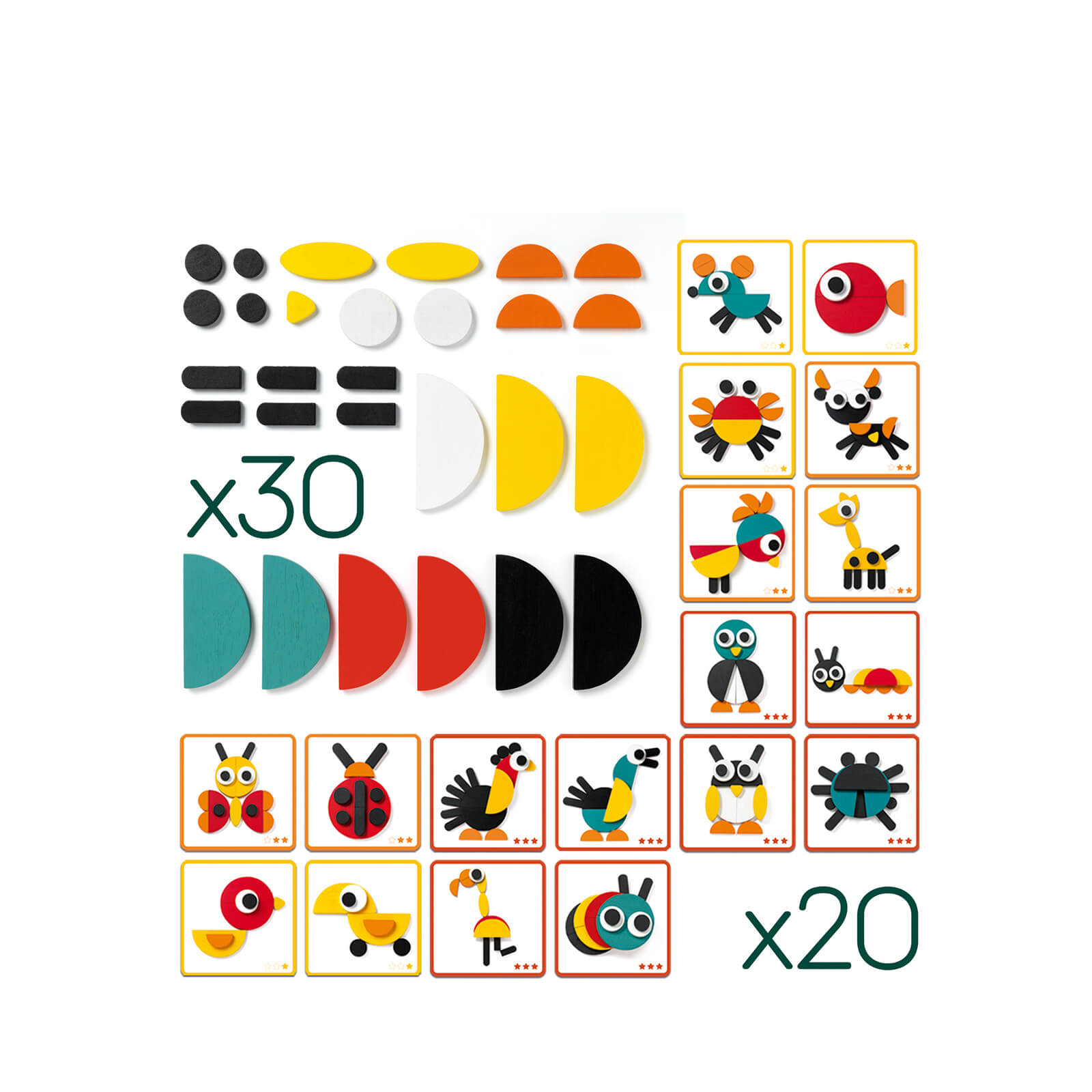 Wooden Stacking Game - Coloured Animals