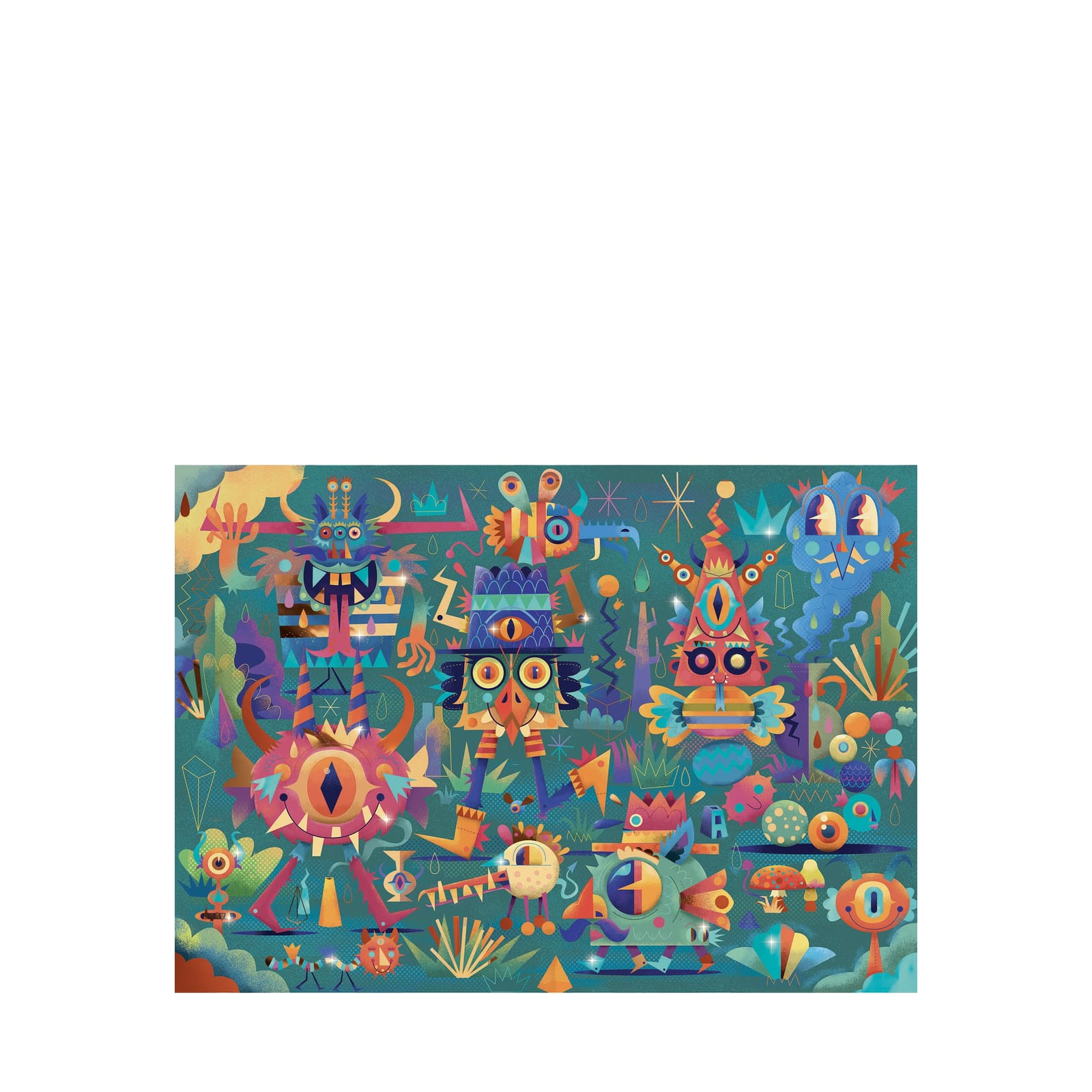 50 Piece Metallic Puzzle - Monster Party