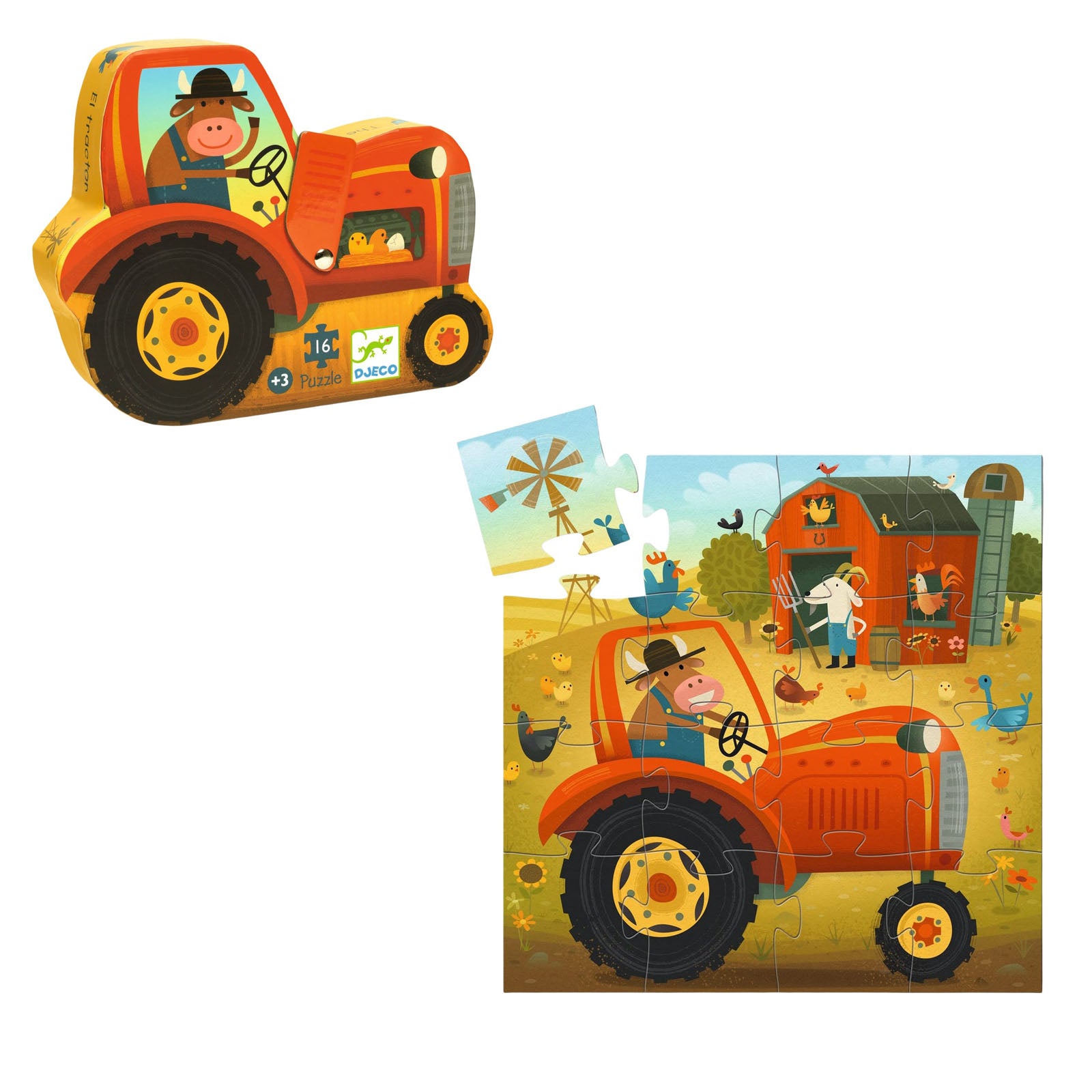 Silhouette 16 Piece Puzzle - The Tractor