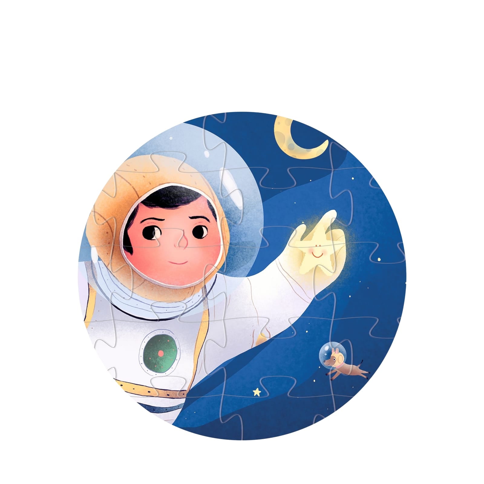 Silhouette 24 Piece Puzzle - Astronaut On The Moon