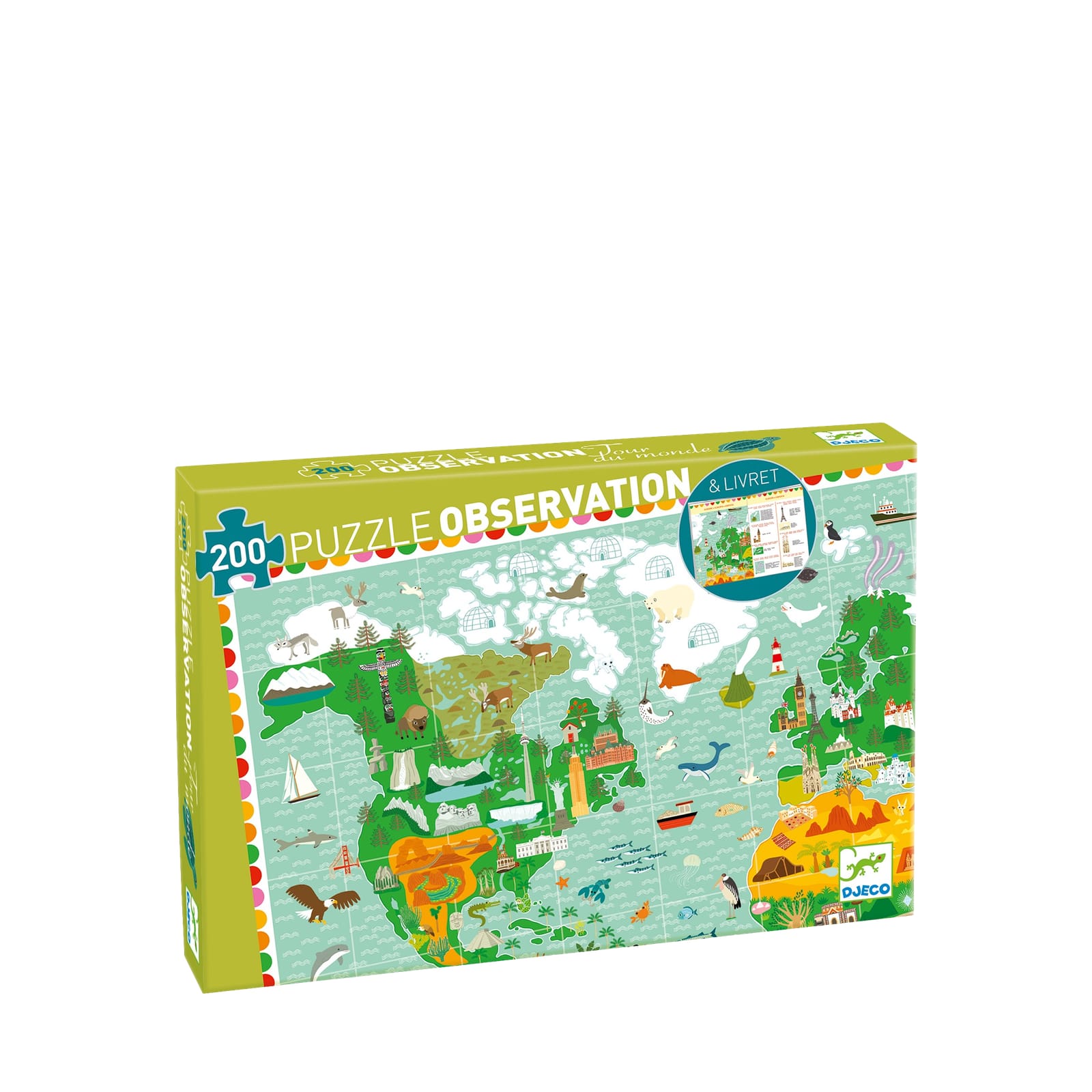 200 Piece Puzzle and Booklet - Around The World