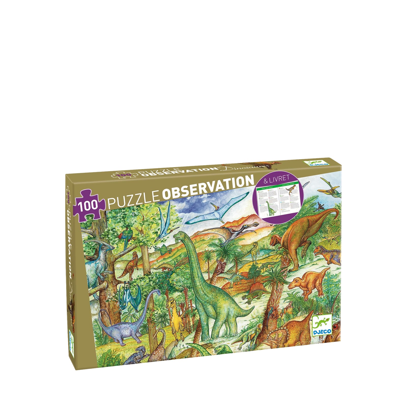 100 Piece Puzzle and Booklet - Dinosaurs