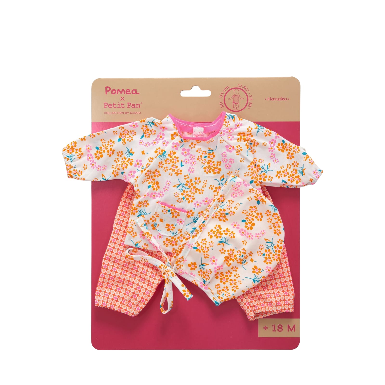 Doll Outfit Set 34cm - Hanako Print