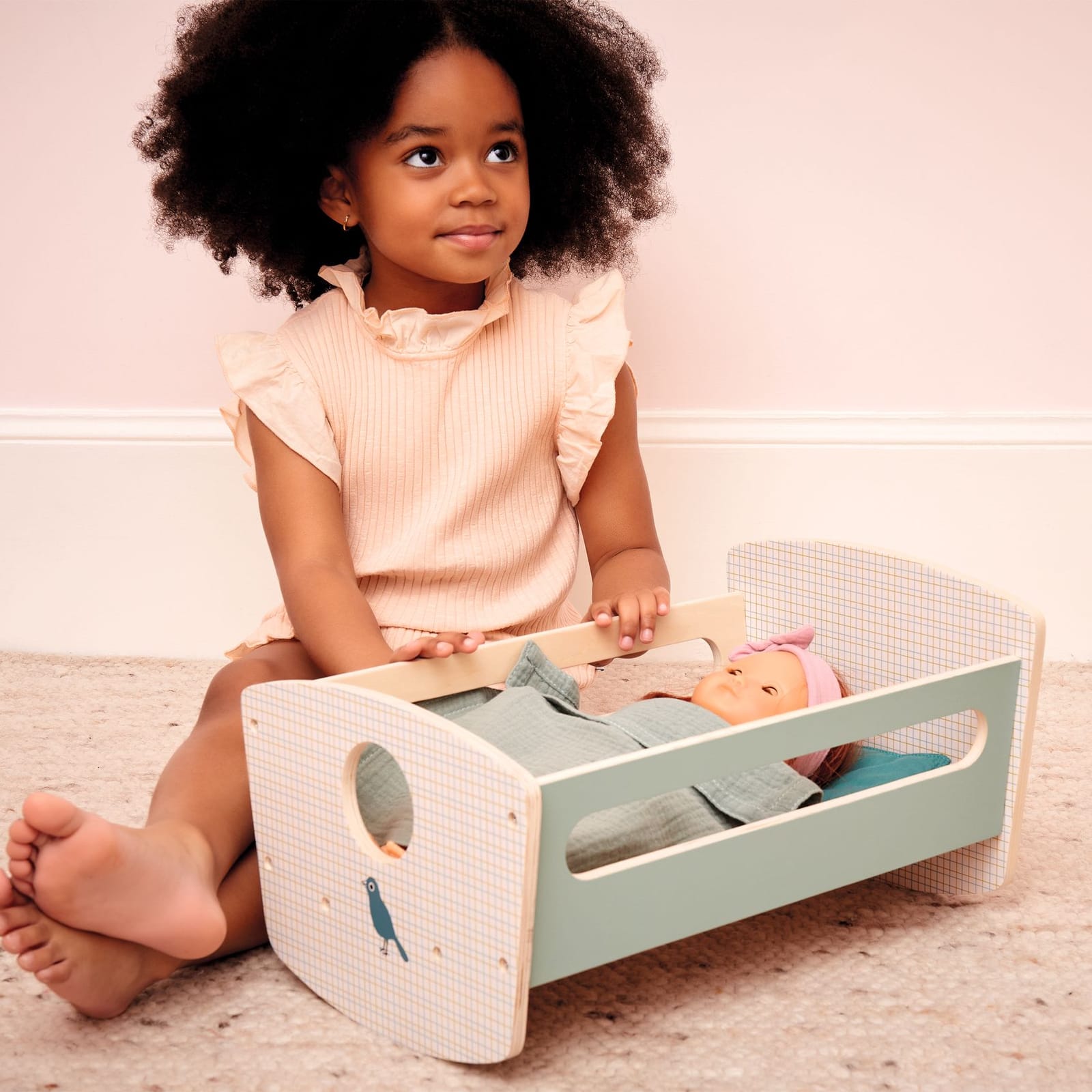 Doll Rocking Bed - Blue Night