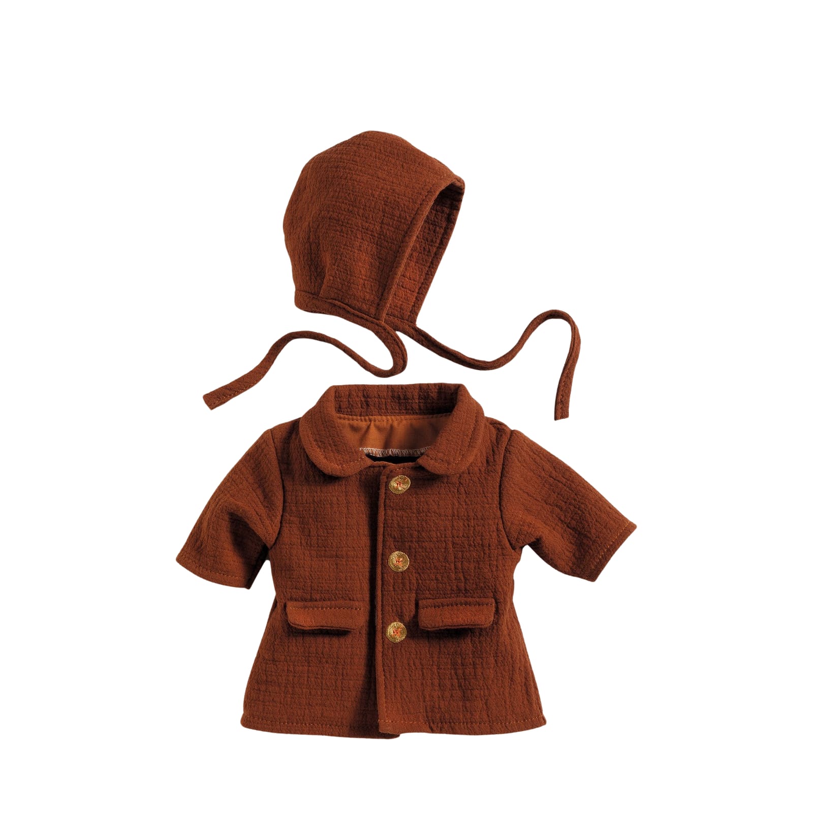 Doll Outfit Set 34cm - Brown Coat and Hat