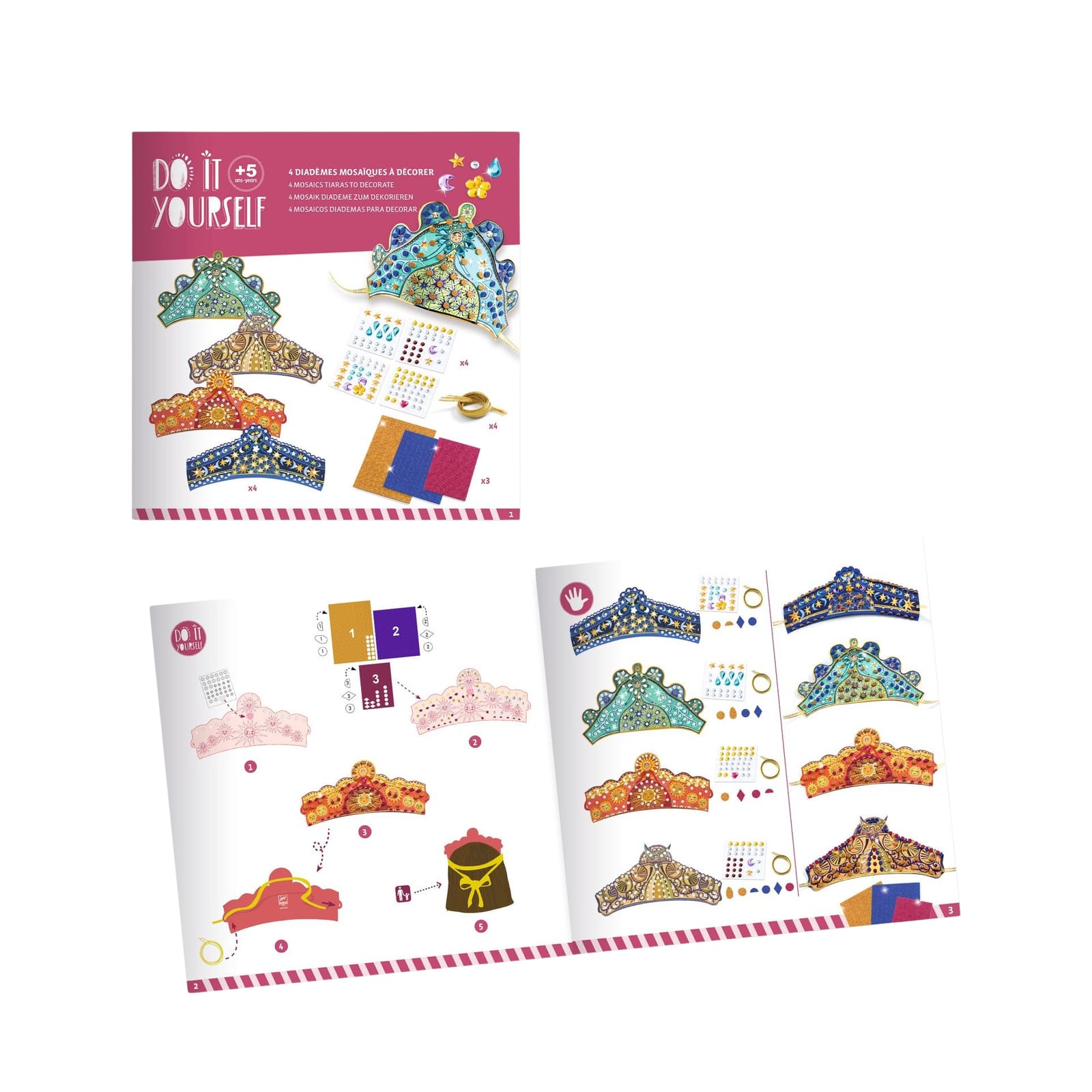 Do It Yourself Mosaics Craft Set - 4 Enchantresses Tiaras