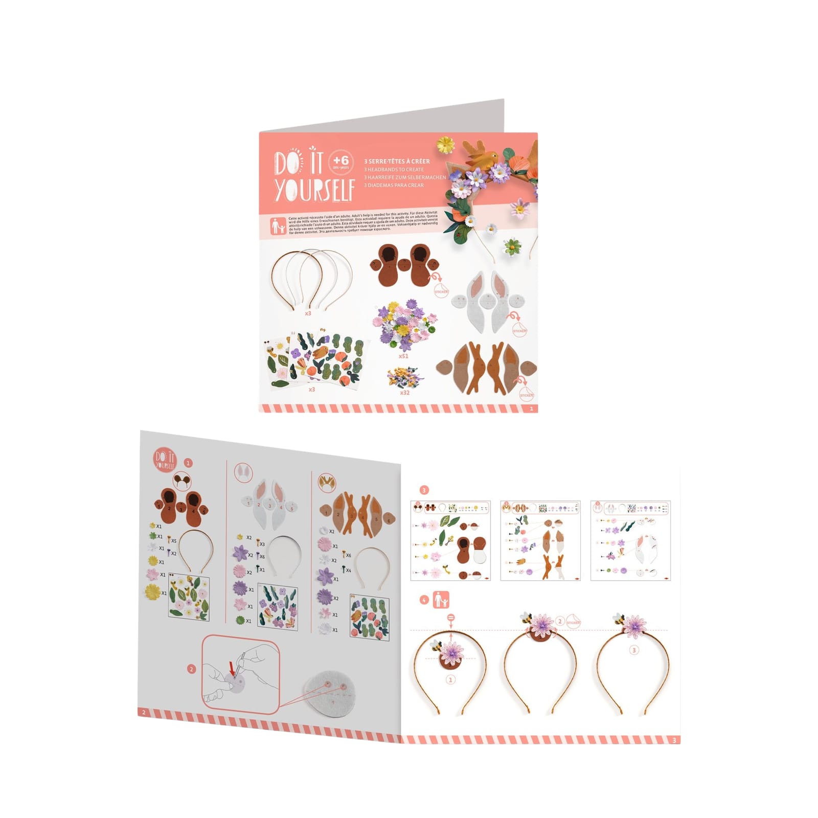 Do It Yourself Headbands Craft Set - Flower Friends