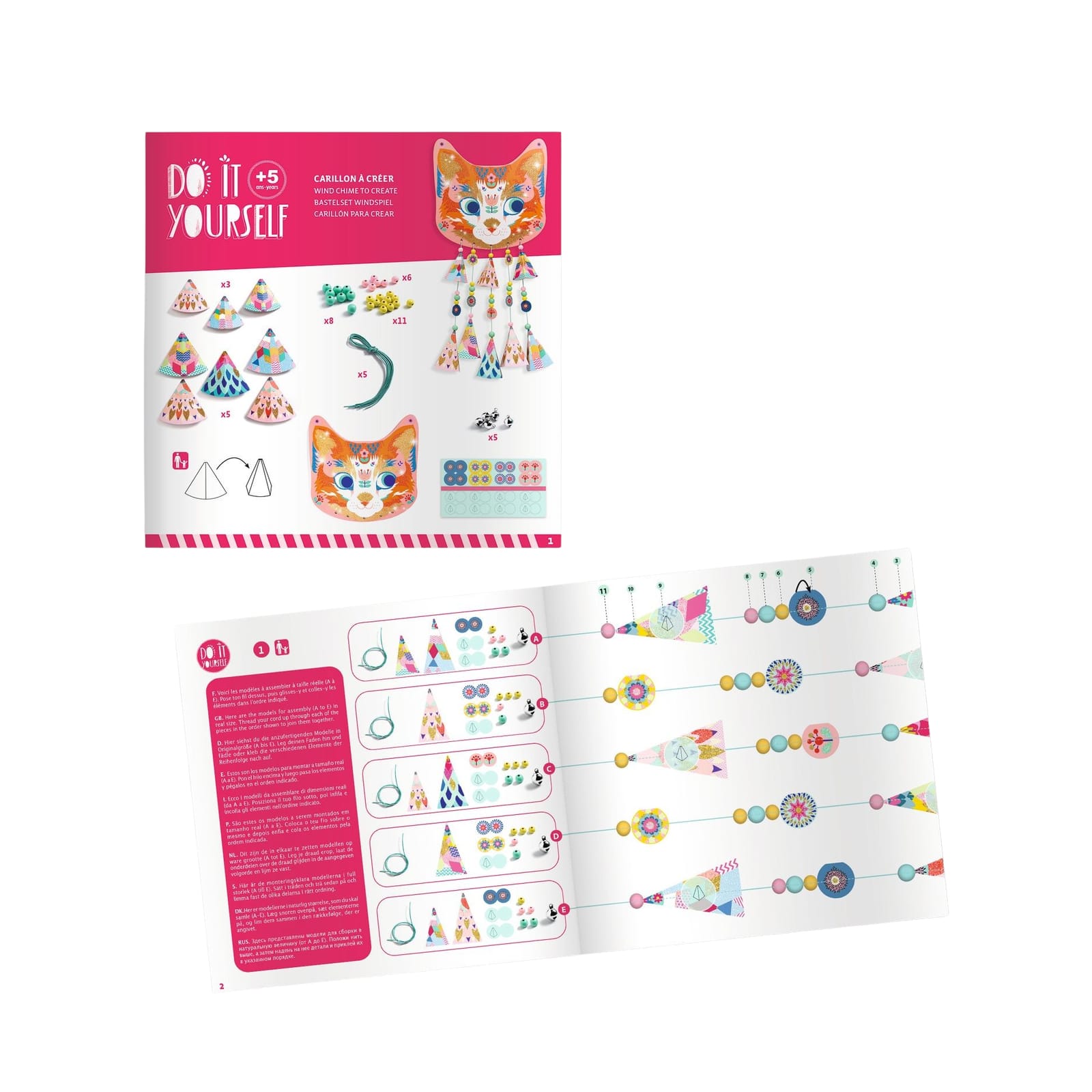 Do It Yourself Craft Set - Kitty Wind Chime