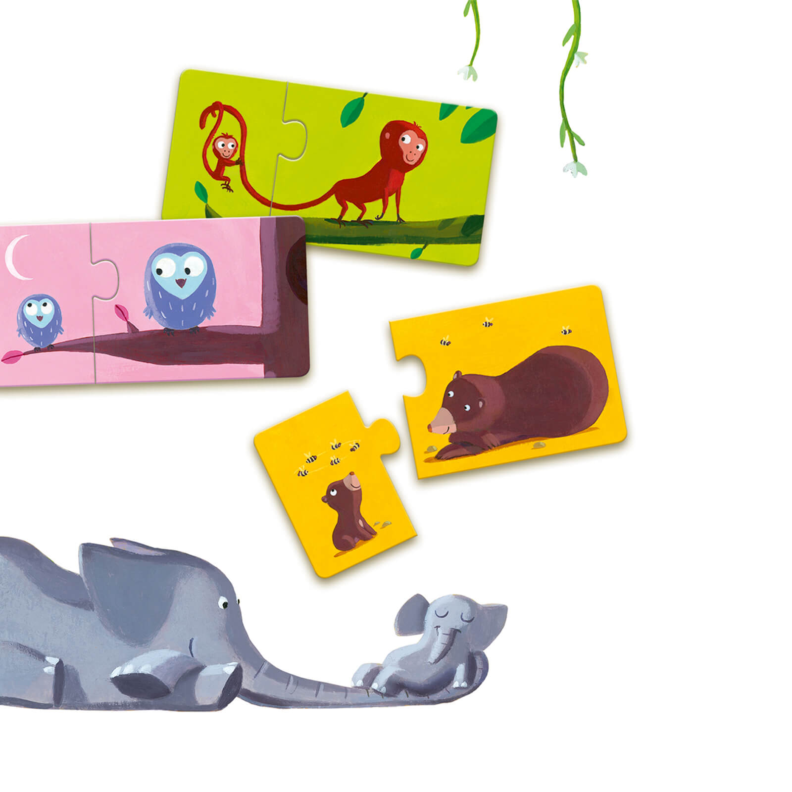 12 Duo Puzzles - Mom and Baby