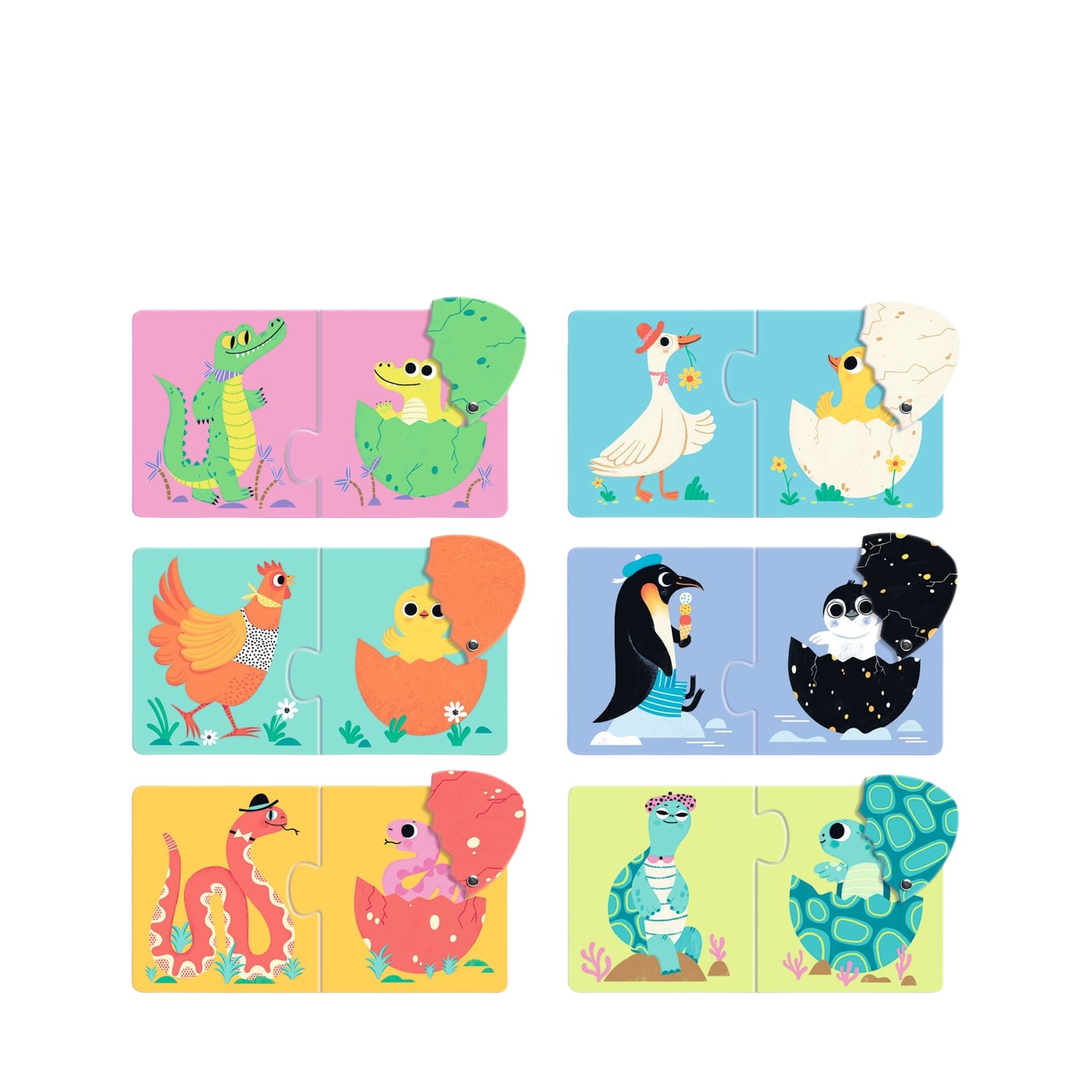 6 Duo Puzzles - Funny Eggs