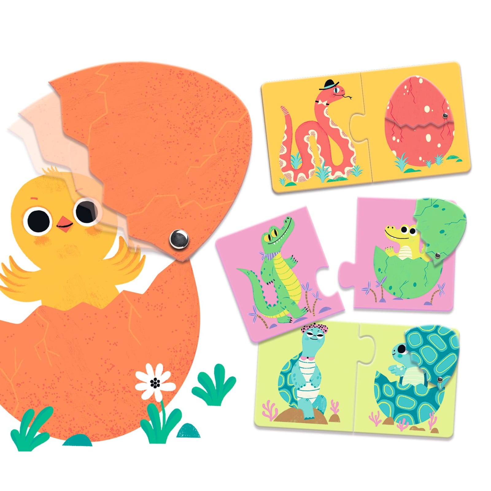 6 Duo Puzzles - Funny Eggs