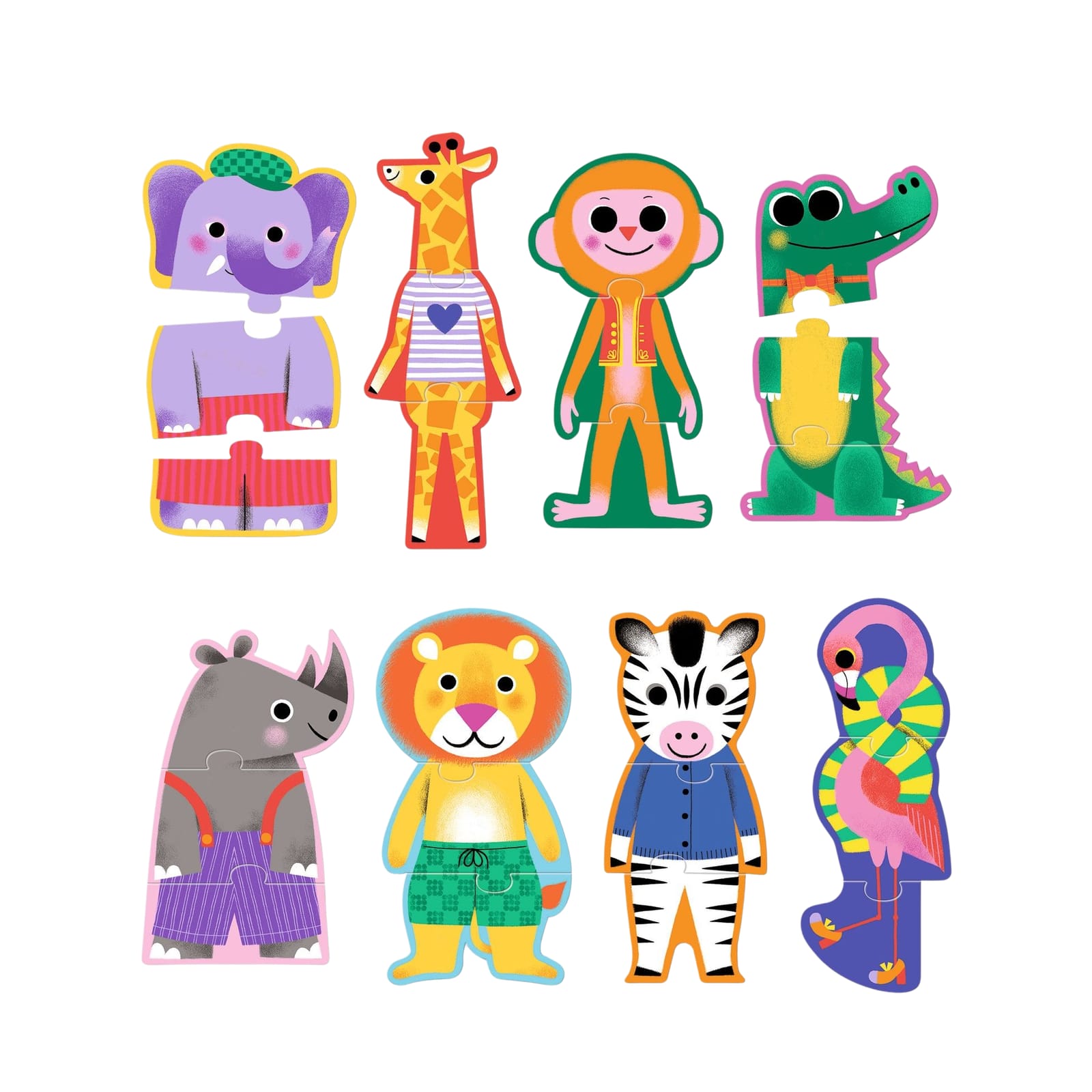 8 Trio Puzzles - Jungle Animals