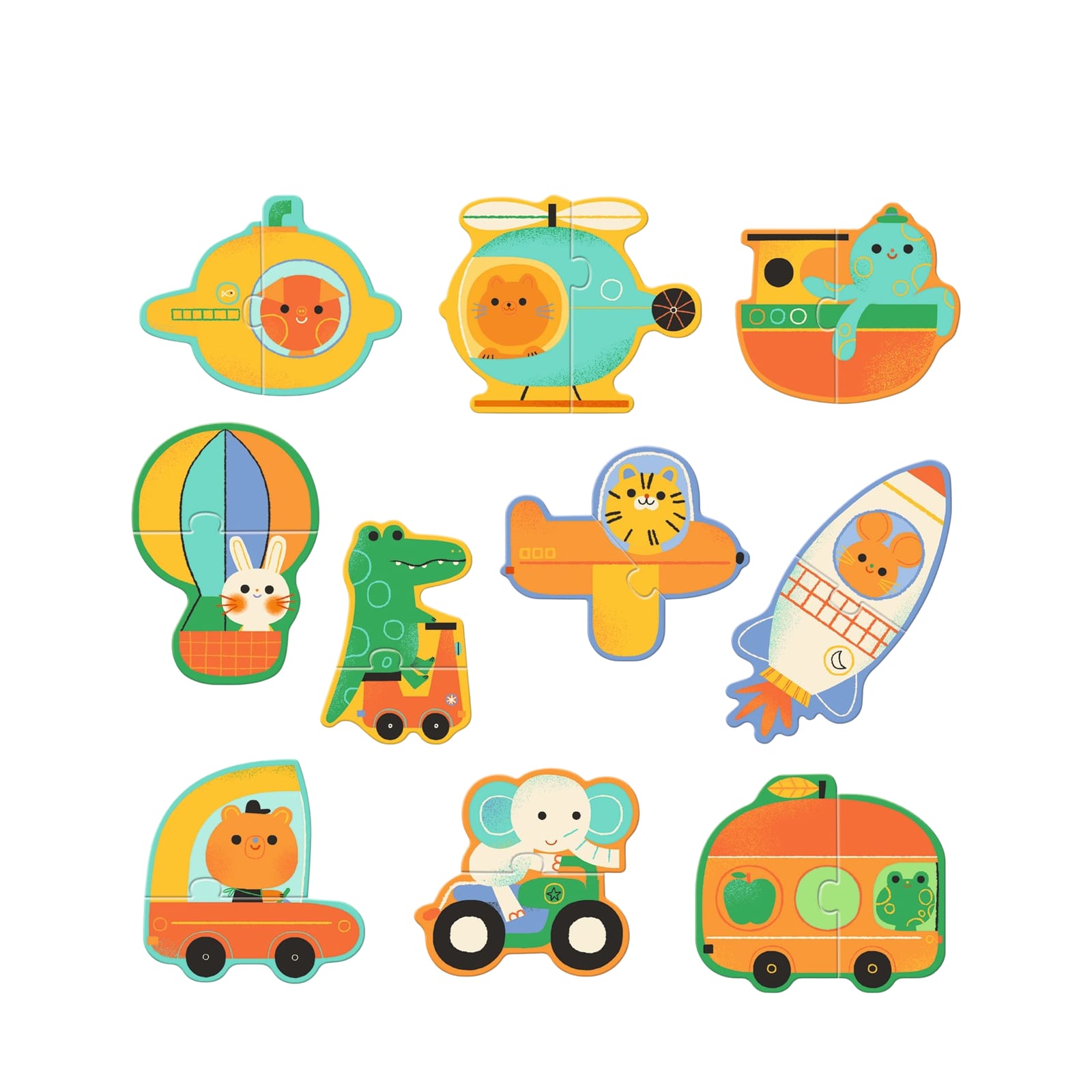 10 Duo Puzzles - Vehicles