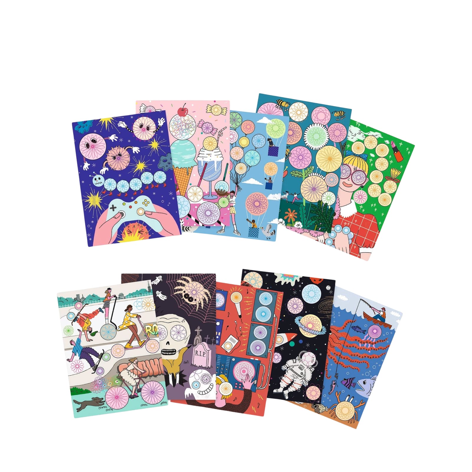 Stencil Craft Set - Spirals 10 Themes
