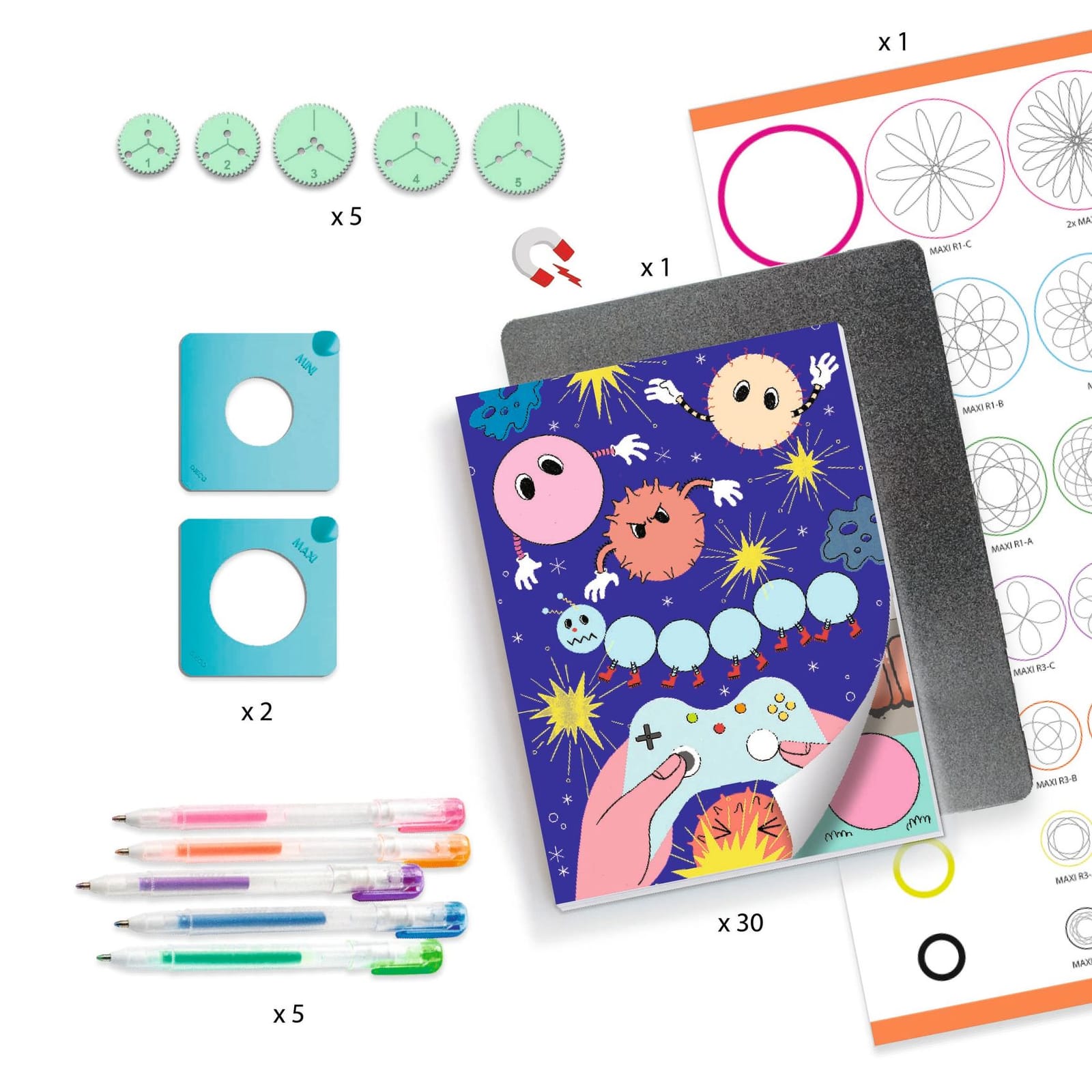 Stencil Craft Set - Spirals 10 Themes