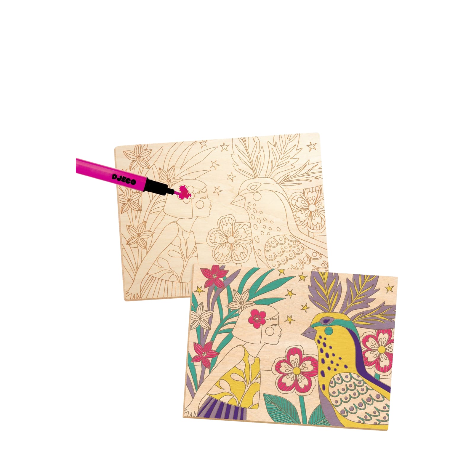 Colouring Wood Craft Set - Sweet Girls