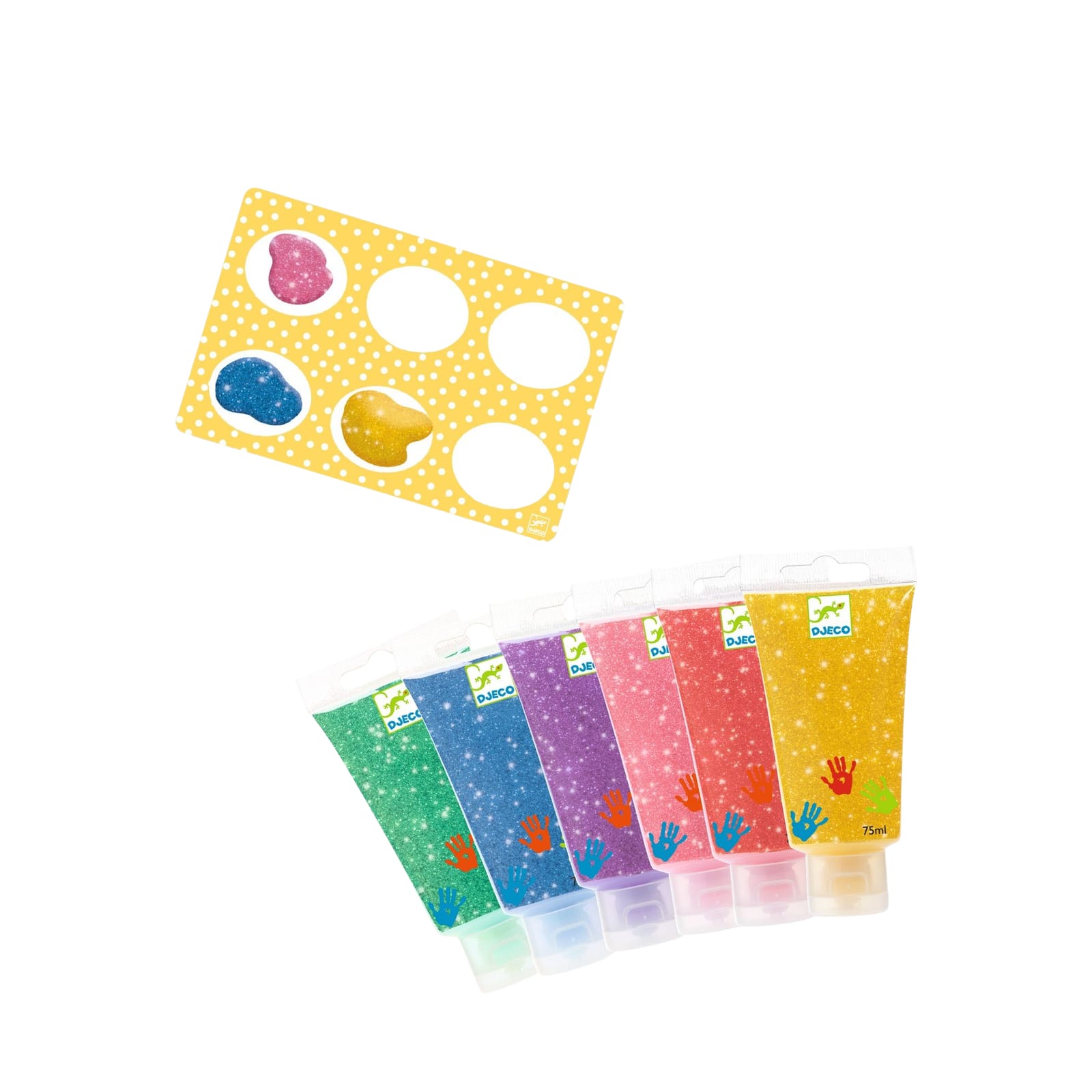 6 Finger Paints Tubes - Glitter
