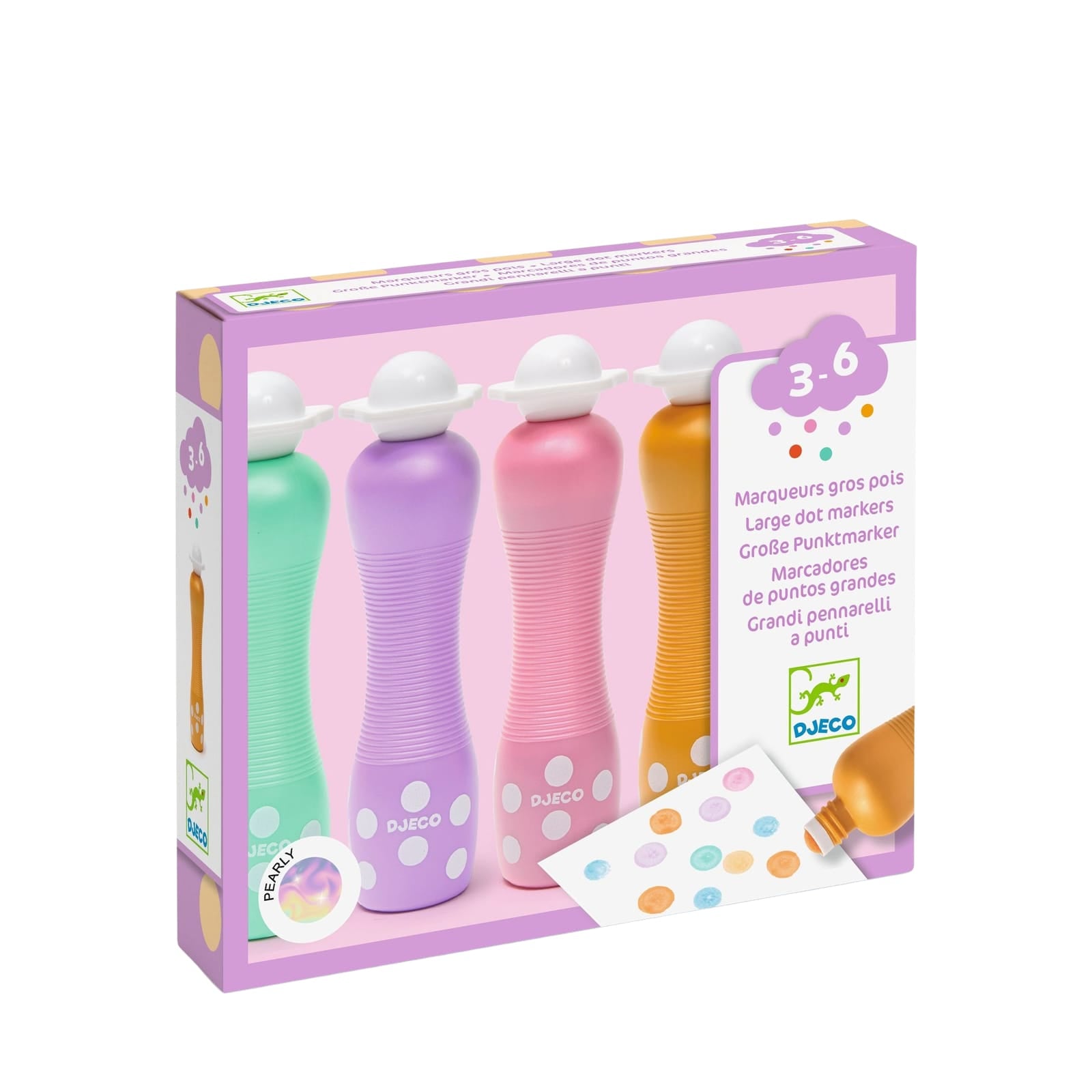 6 Colouring Foam Dot Markers - Pearly