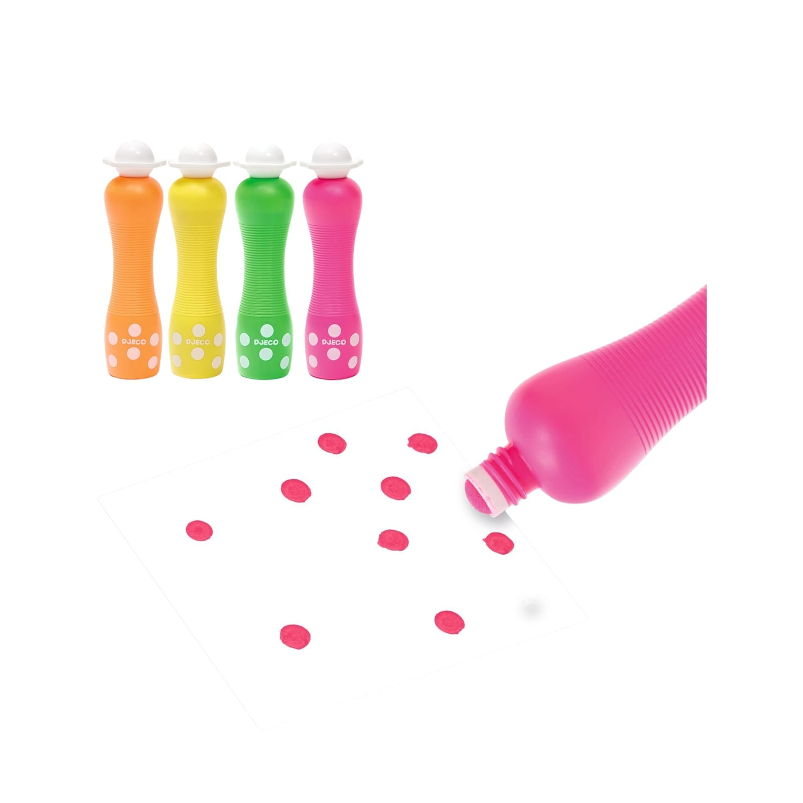 6 Colouring Foam Dot Markers - Neon
