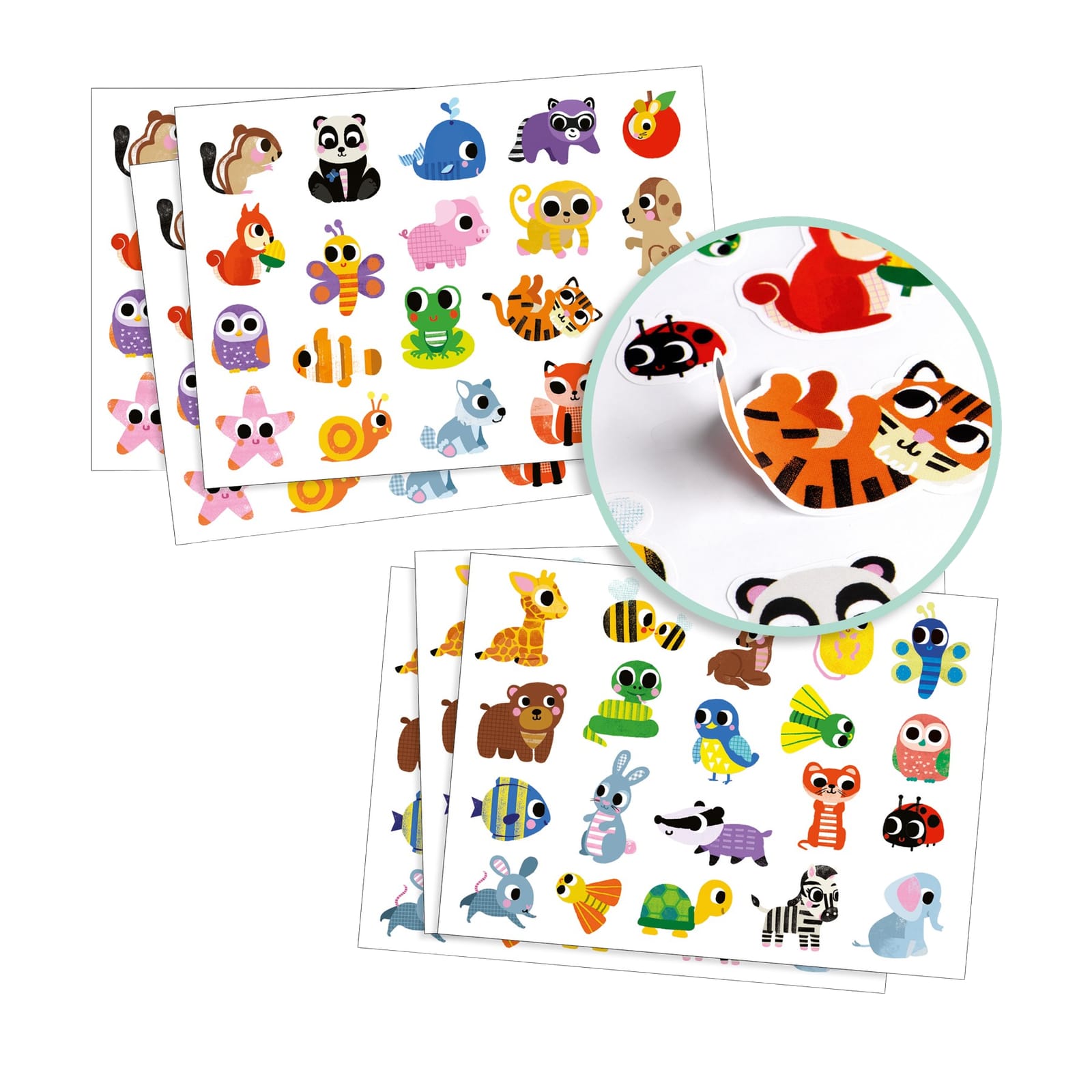 100 Coloured Stickers - Baby Animals