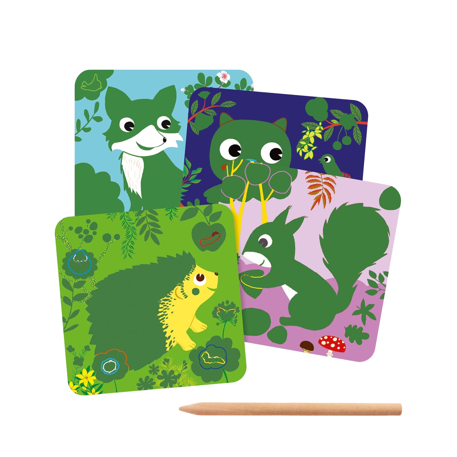 Colour Scratch Boards - Country Creatures