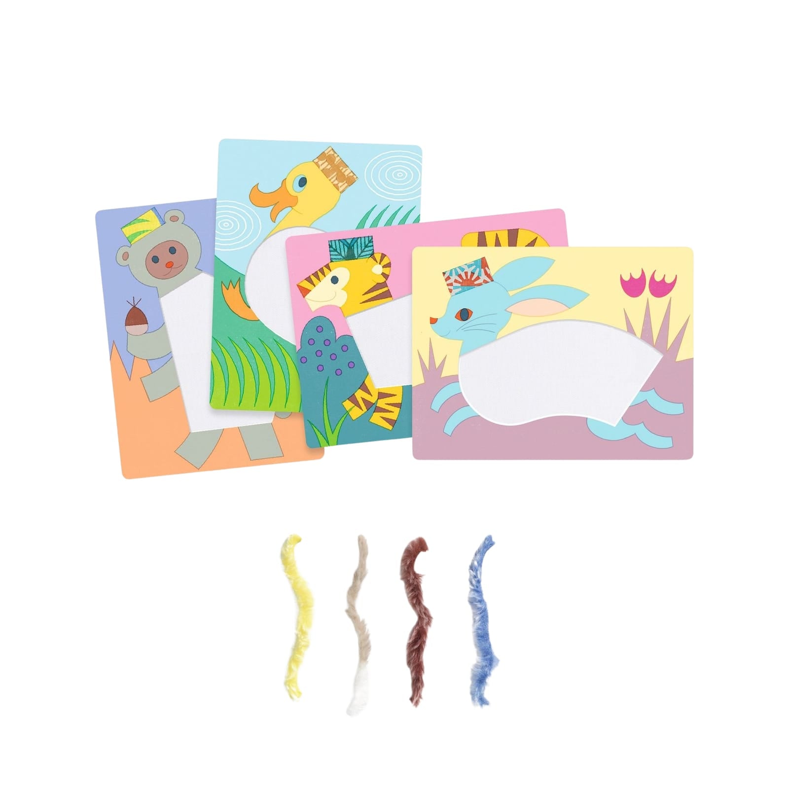 Wool and Velcro Craft Set - Animals Hats