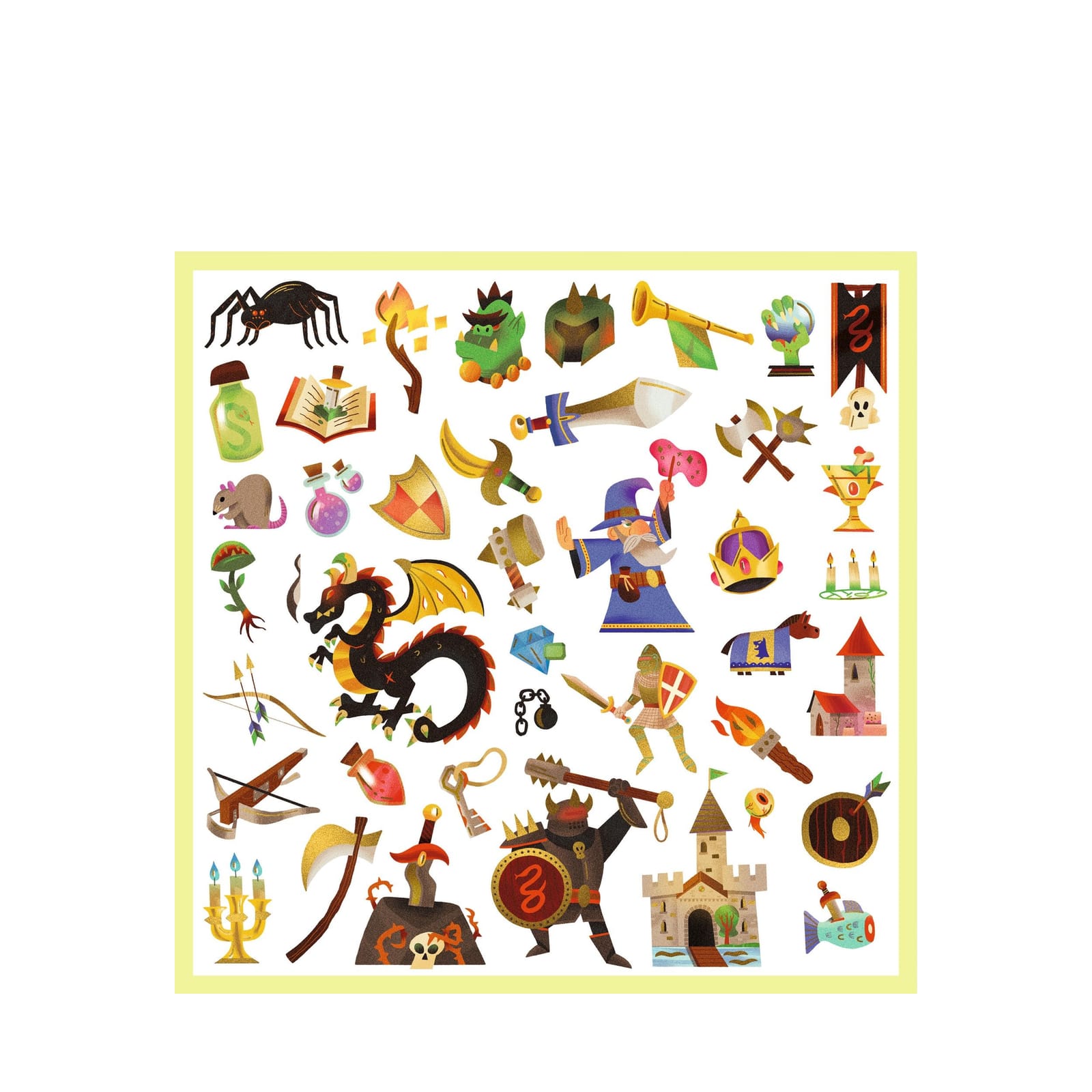 160 Stickers On Sheets - Medieval Fantasy