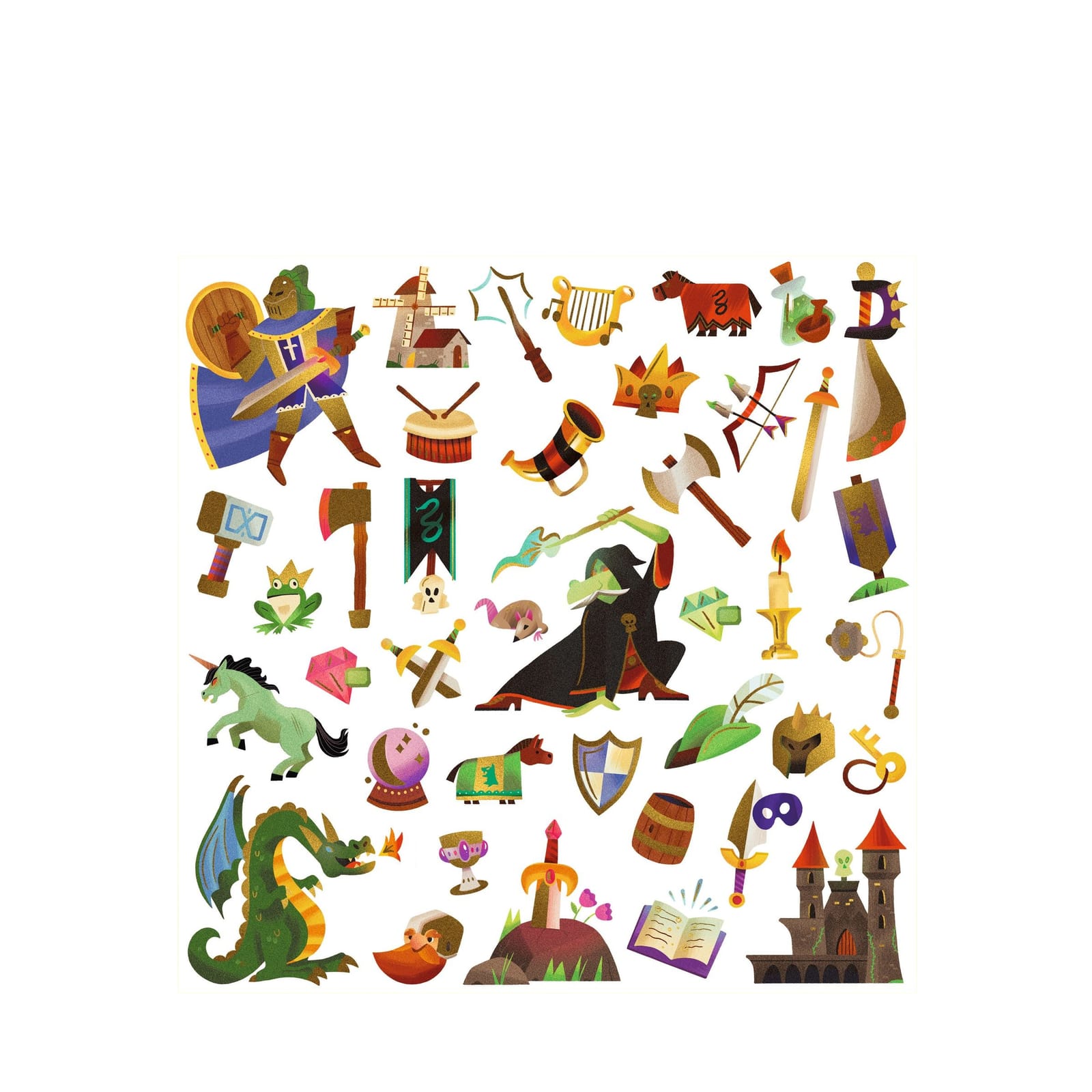 160 Stickers On Sheets - Medieval Fantasy