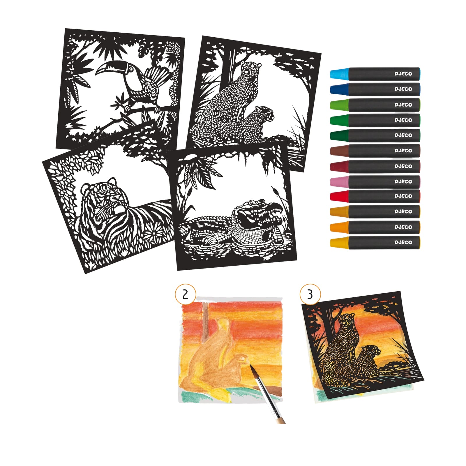 Watercolour Painting - Jungle Animals