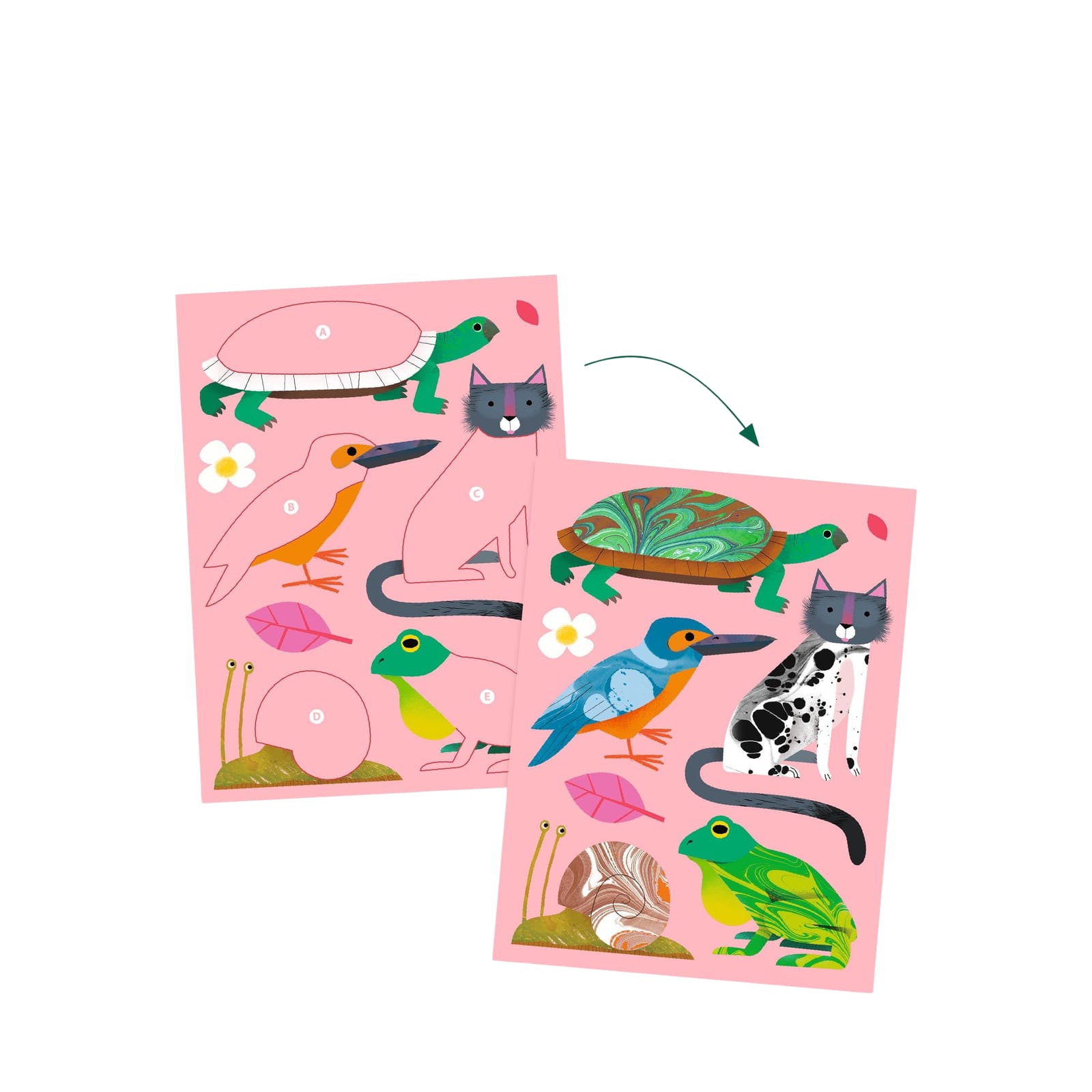 Marble Painting - Jungle Animals