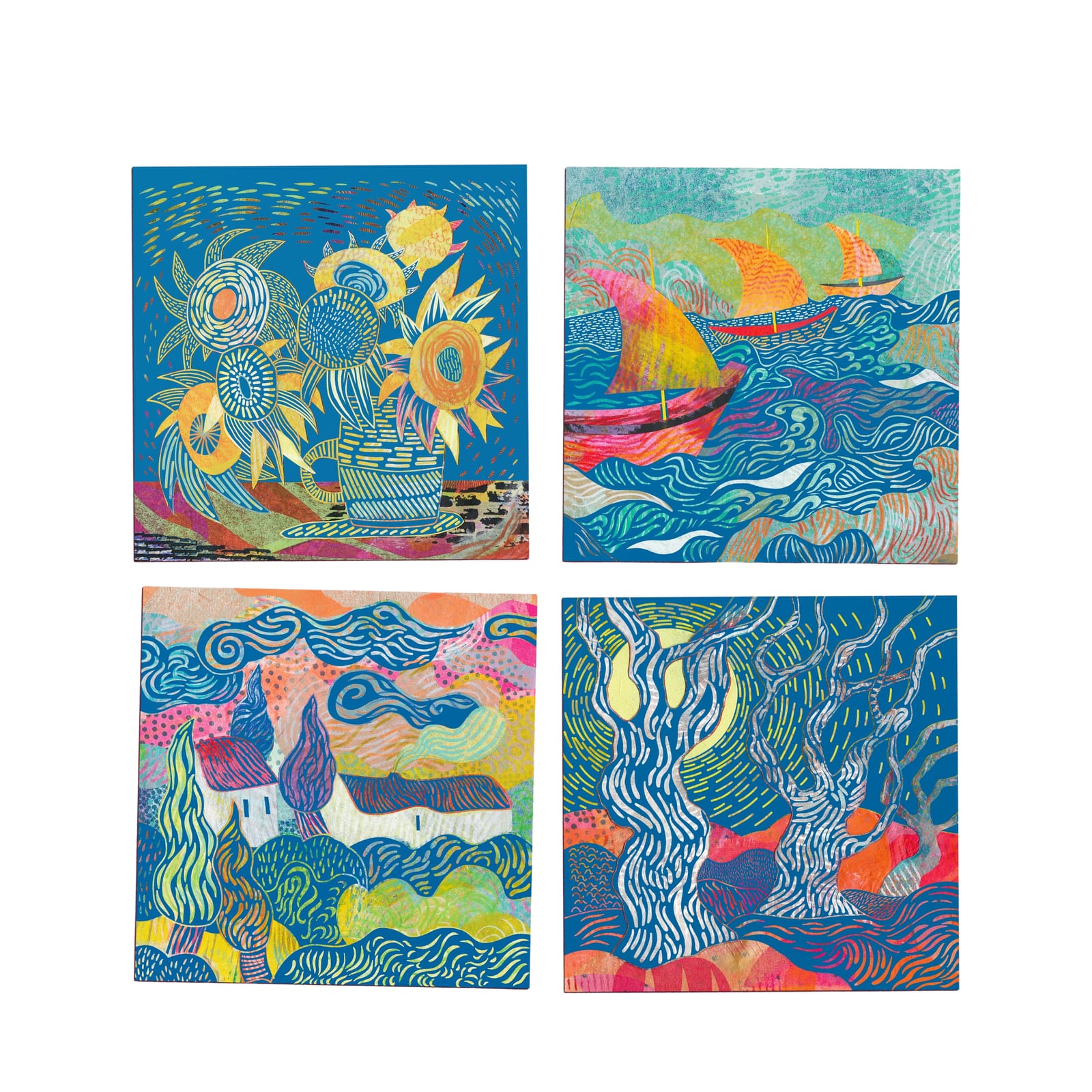 Colour Scratch Boards - The South