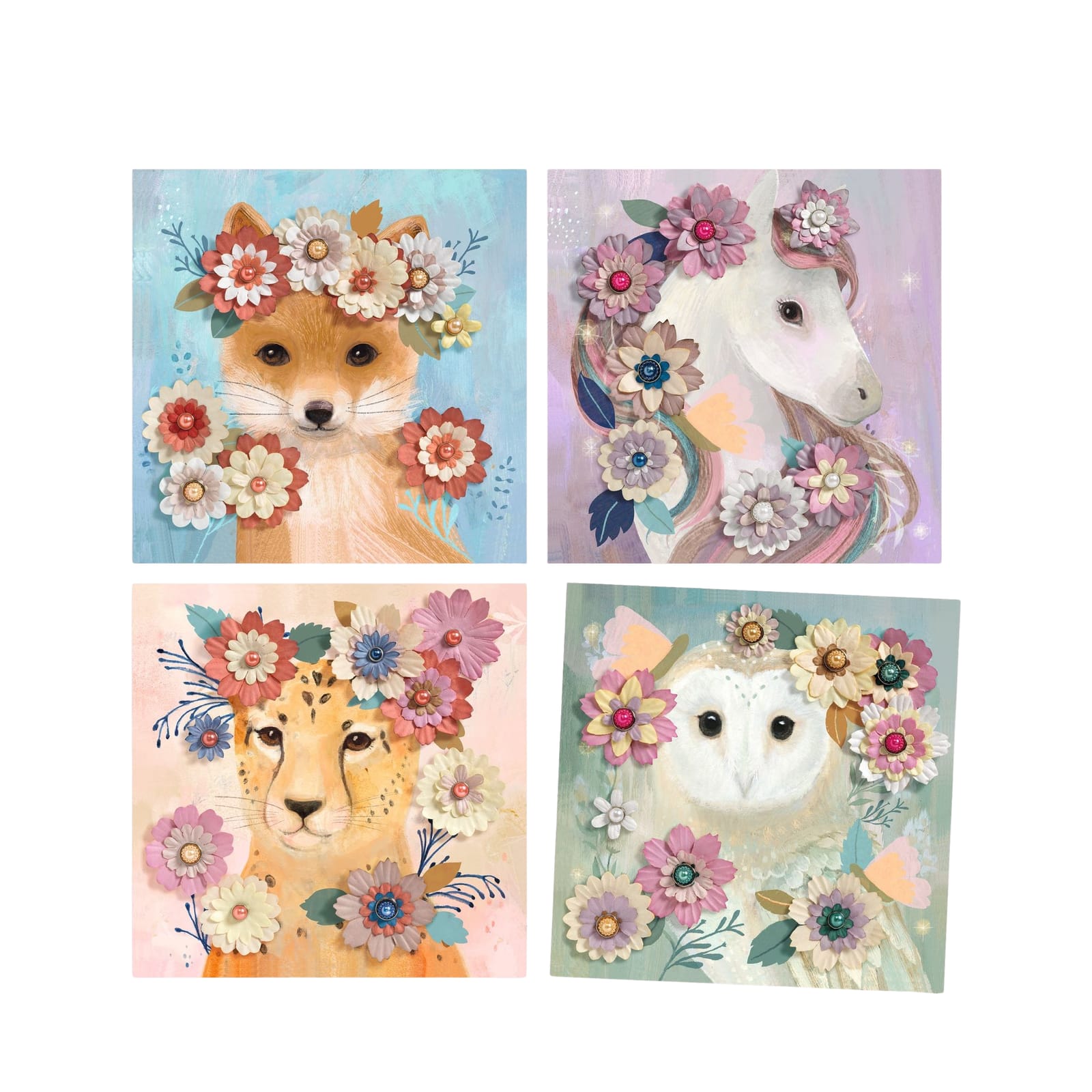 Floral Pin Craft Set - Animals