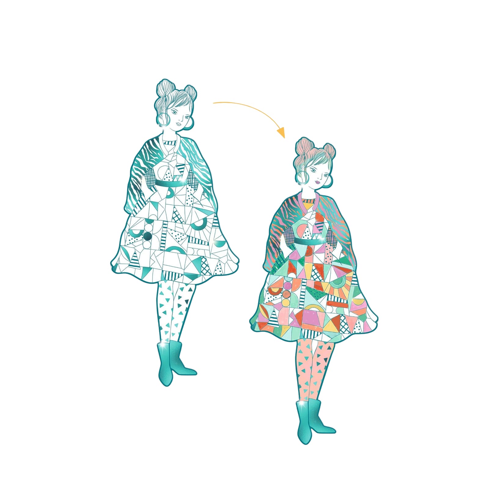 Colouring Fashion Craft Set - Rebecca and Friends